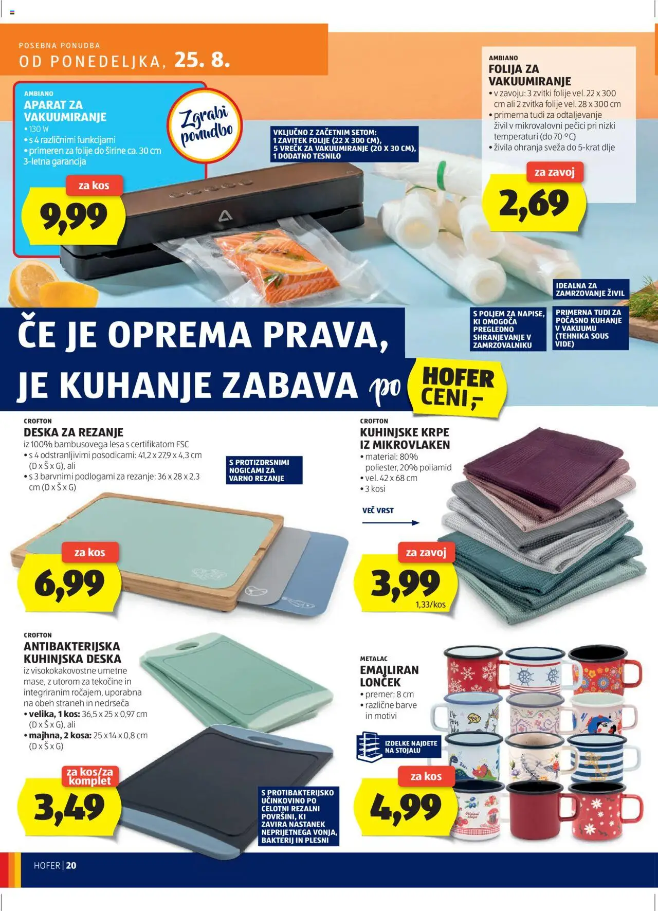 Hofer SI katalog | vrijedi od 21.08.2025 | Stranica: 20 | Proizvodi: Kuhinjske krpe