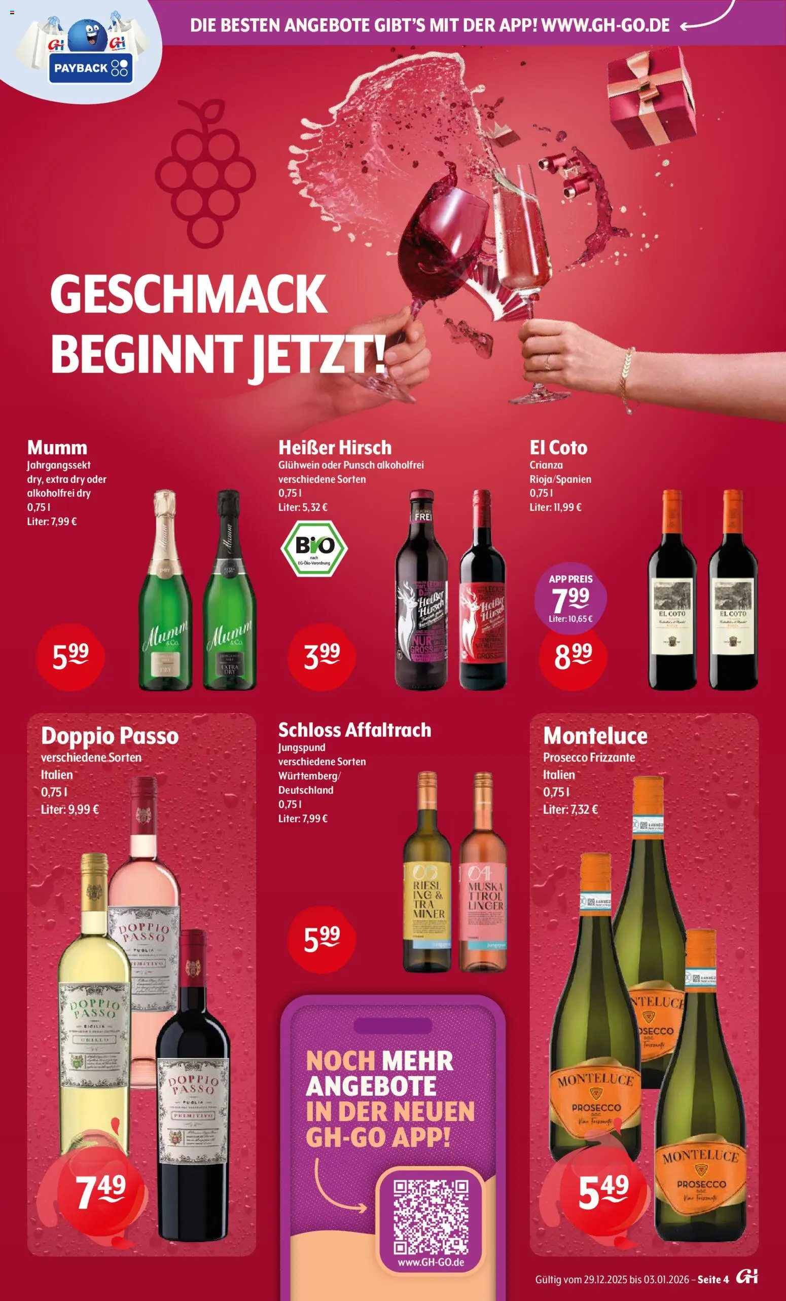 Getränke Hoffmann - Hamburg – gültig ab 29.12.2025 | Seite: 4 | Produkte: Prosecco, Doppio Passo
