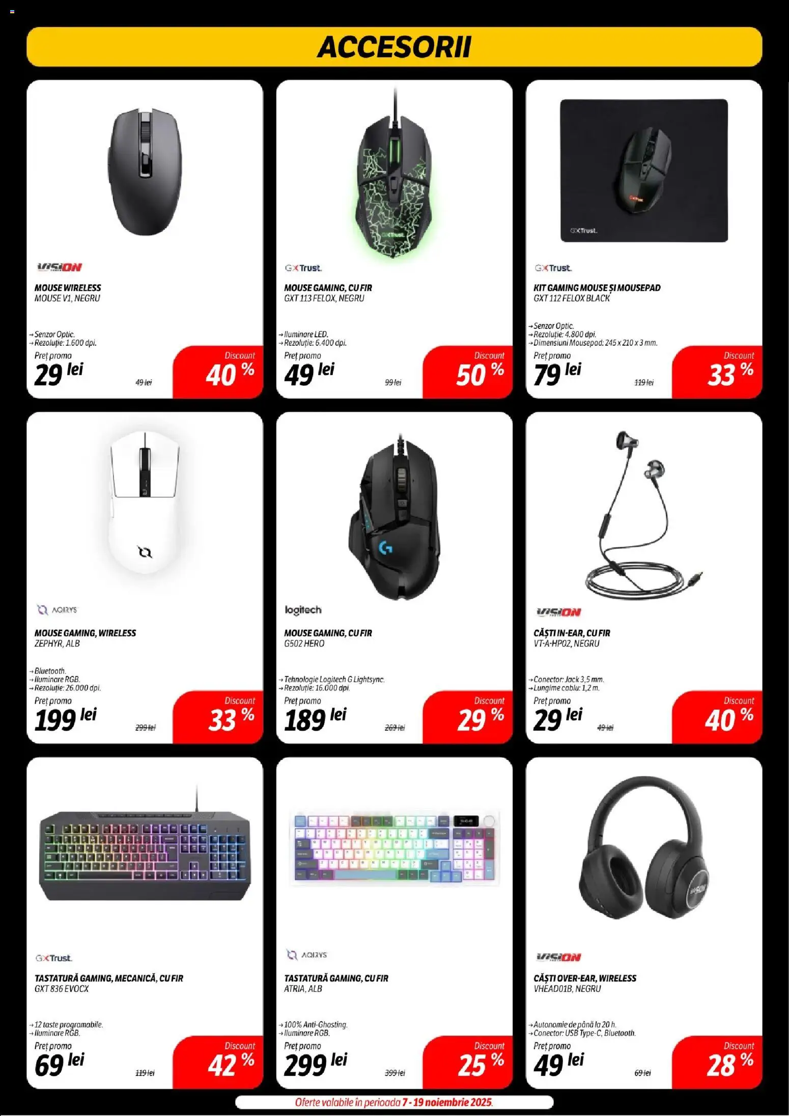 Noul catalog Flanco – valabil de la 07.11.2025 | Pagină: 23 | Produse: Tastatură, Căști, Cablu, Conector