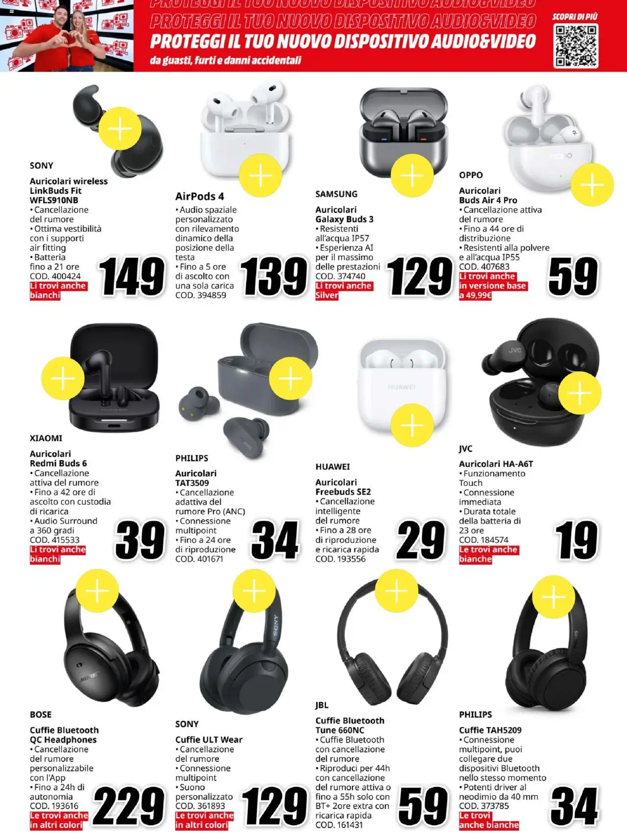 Volantino Media World del 11.08.2025 | Pagina: 11 | Prodotti: Xiaomi, Huawei, Audio, Cuffie
