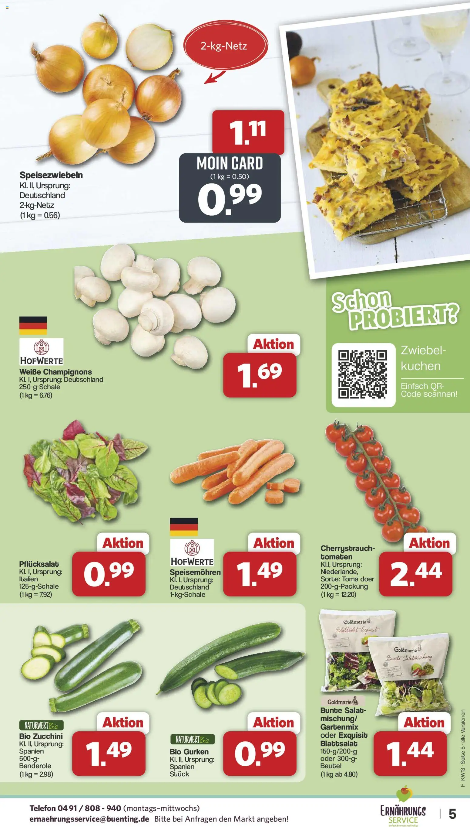 Famila Nordwest Prospekt 	 – gültig ab 23.03.2026 | Seite: 5 | Produkte: Zucchini, Gurken, Salat, Telefon