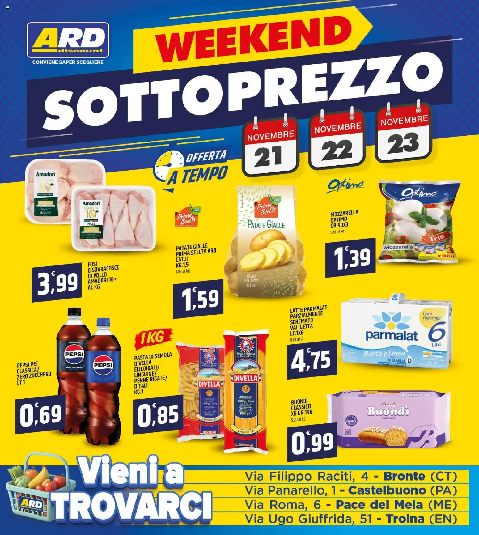 Volantino ARD Discount del 13.11.2025 | Pagina: 20 | Prodotti: Patate, Penne, Pepsi, Valigetta