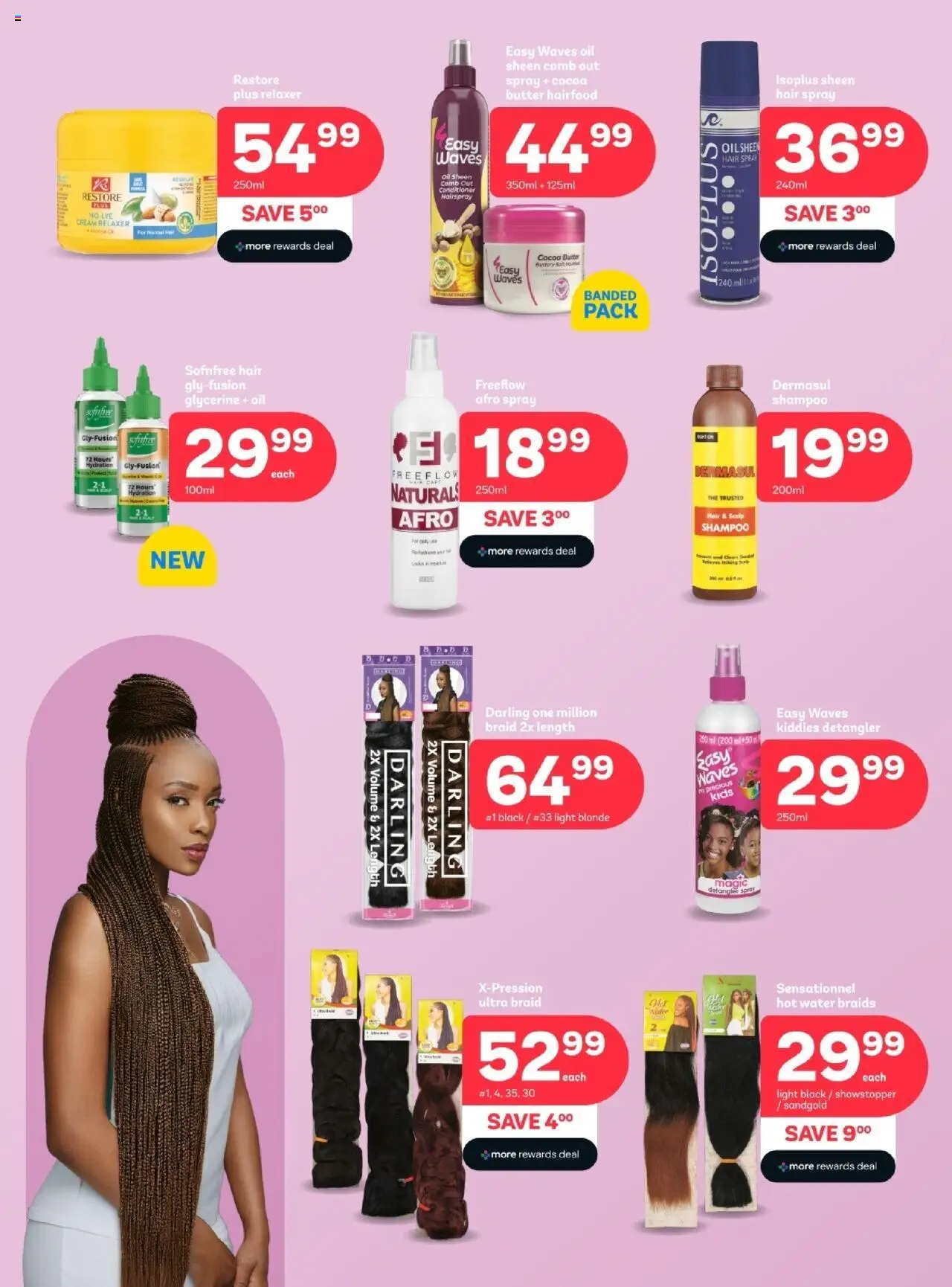 New PEP Stores catalogue – valid from 23.09.2025 | Page: 2 | Products: Braids, Light, Conditioner, Cream