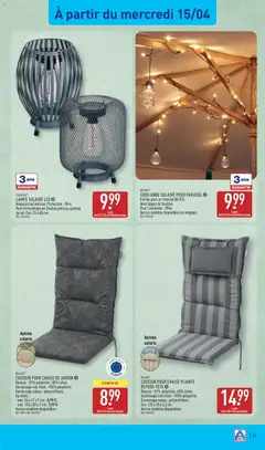 Aldi - Prévisualisation de Aldi catalogue valide à partir de 14.04.2026 | Page: 33 | Produits: Chaise pliante, Lampe, Bague, Lampe solaire
