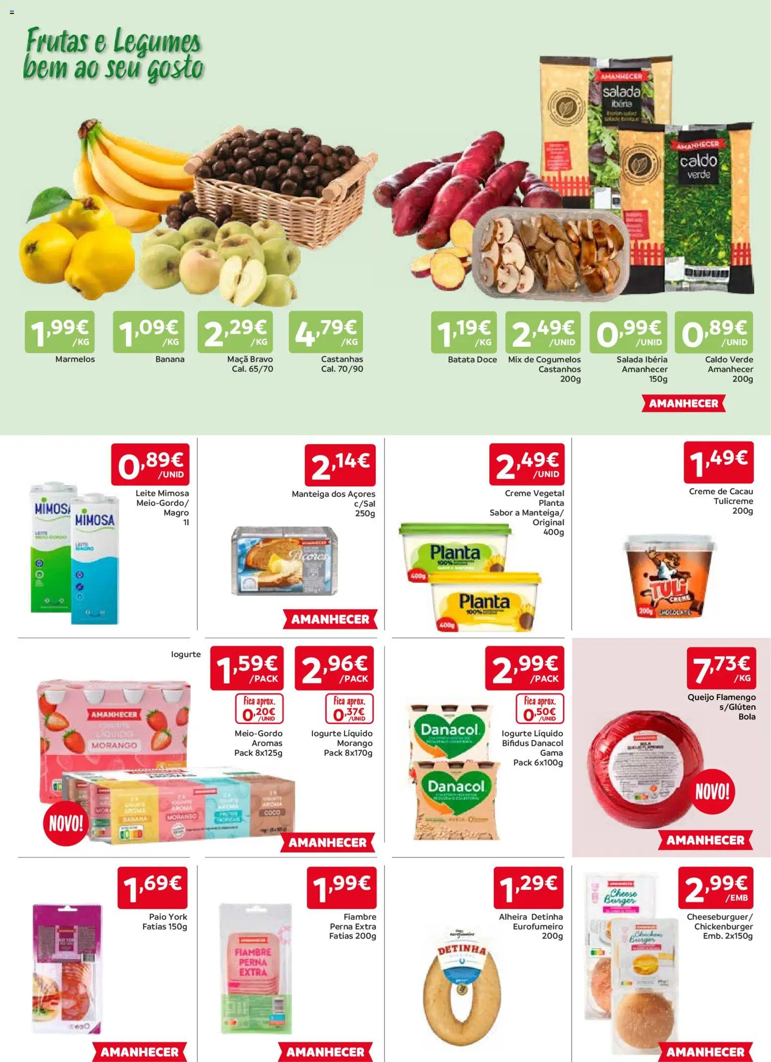 Amanhecer folheto │ válido de 06.11.2025 | Página: 2 | Produtos: Banana, Leite, Manteiga, Creme