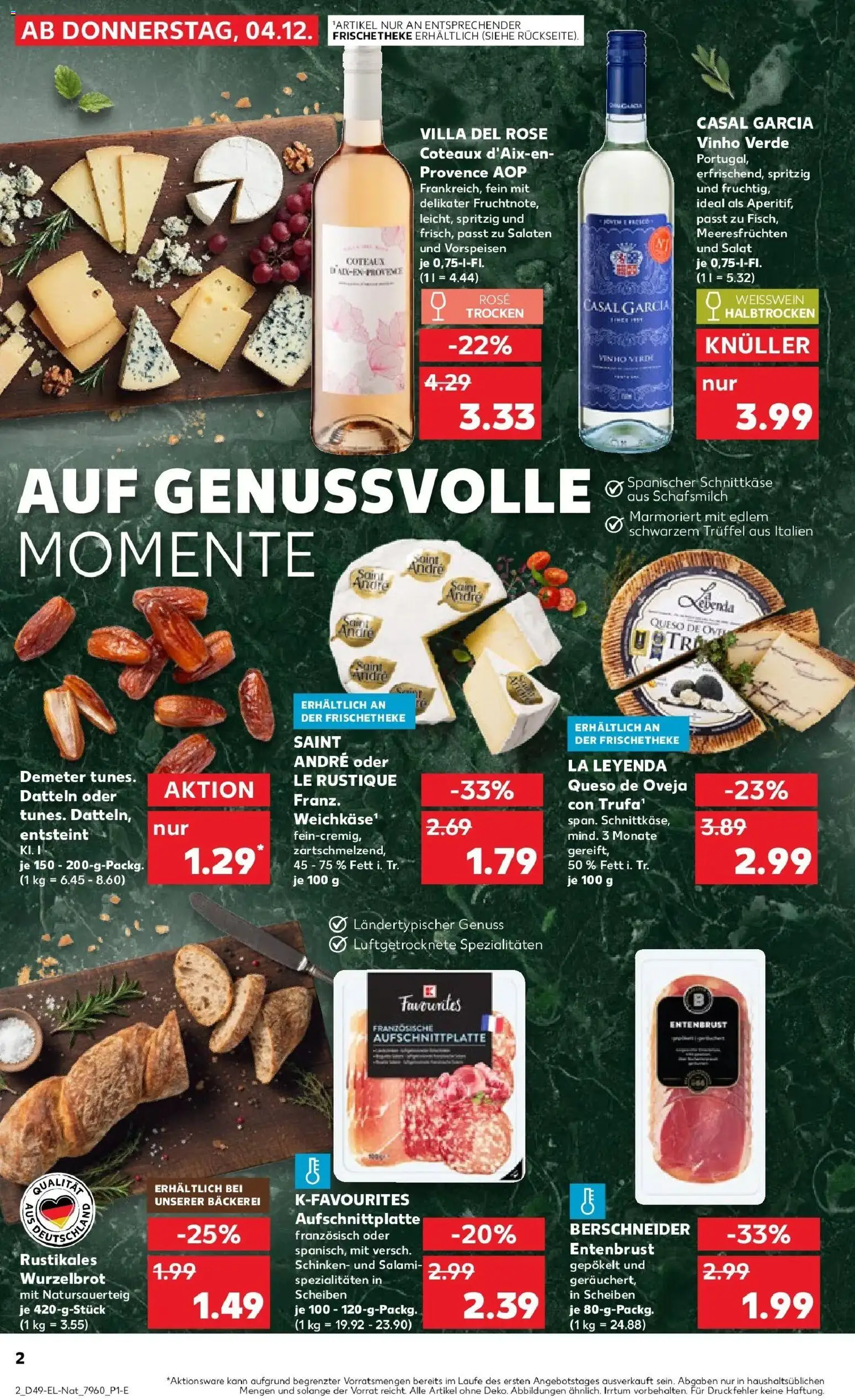 Kaufland prospekt Fulda	 – gültig ab 08.12.2025 | Seite: 68 | Produkte: Bäckerei, Weißwein halbtrocken, Salami, Schinken