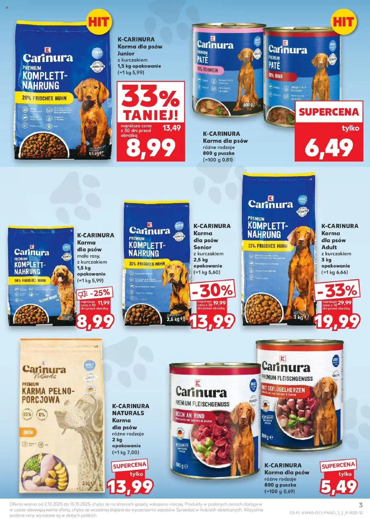 Kaufland gazetka - Zwierzęta od 02.10.2025 | Strona: 3 | Produkty: Karma dla psów