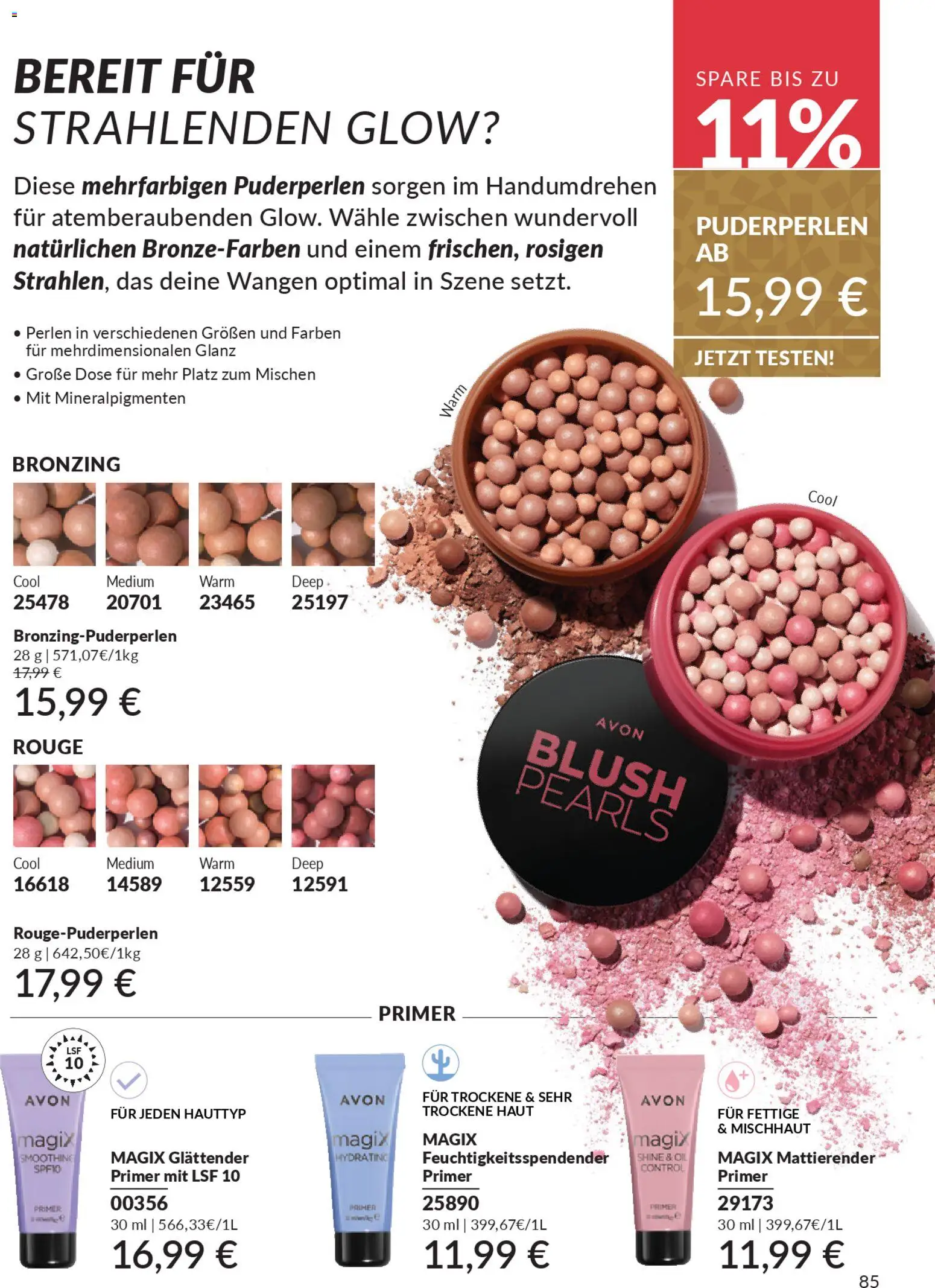 AVON Katalog Dezember 2025 – gültig ab 01.12.2025 | Seite: 87 | Produkte: Rouge, Blush, Primer