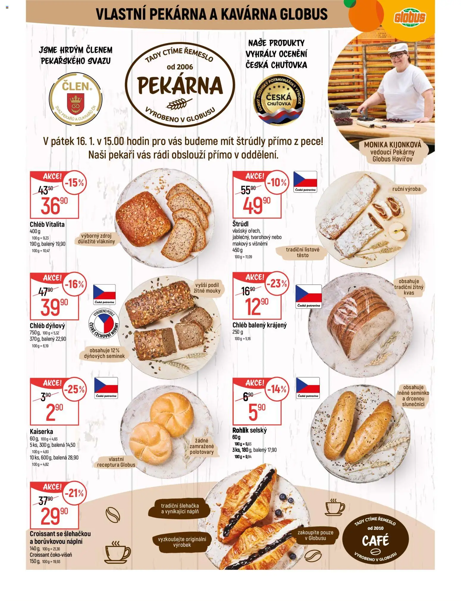 Globus leták - Havířov od 14.01.2026 | Strana: 6 | Produkty: Globus, Kaiserka, Croissant, Těsto