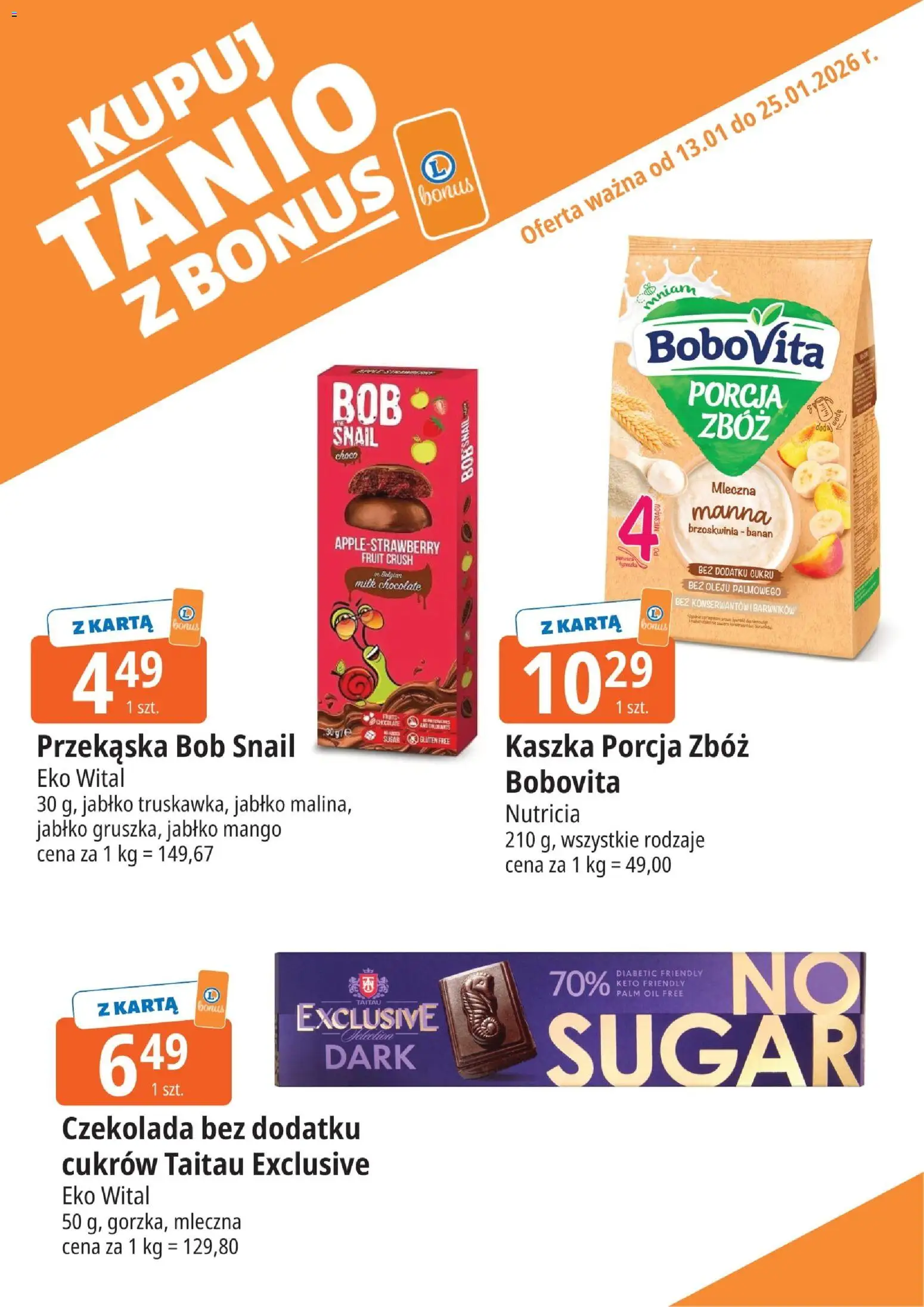 E.Leclerc Gazetka - Zielona Góra kupony dodatkowe od 13.01.2026 | Strona: 12 | Produkty: Mango, Bób, Czekolada, Banan