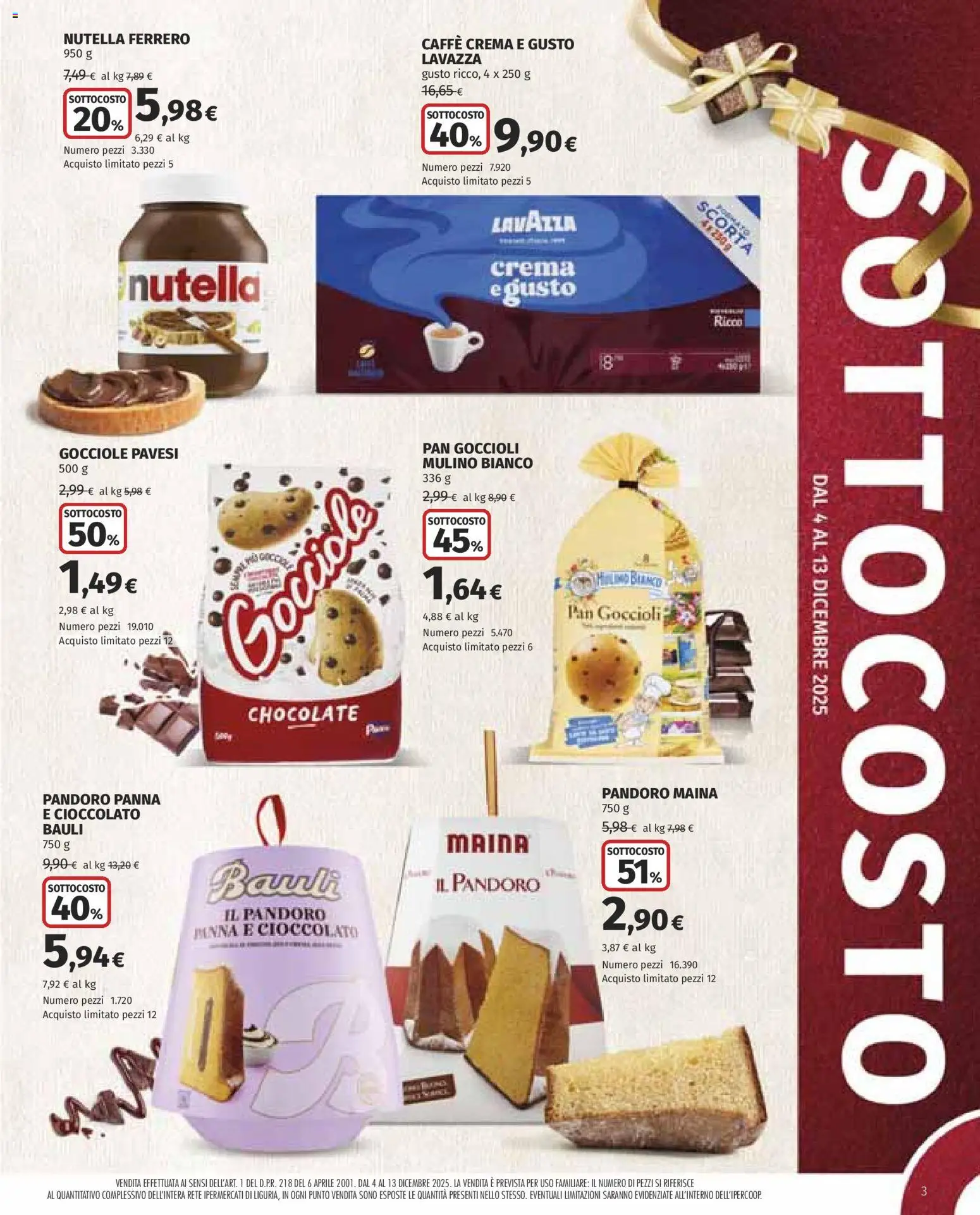 Volantino Ipercoop del 04.12.2025 | Pagina: 3 | Prodotti: Crema, Caffè, Cioccolato, Panna