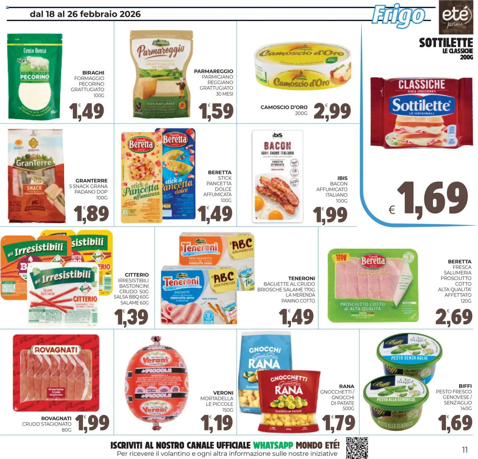 Volantino Eté del 18.02.2026 | Pagina: 11 | Prodotti: Patate, Formaggio, Prosciutto, Gnocchetti