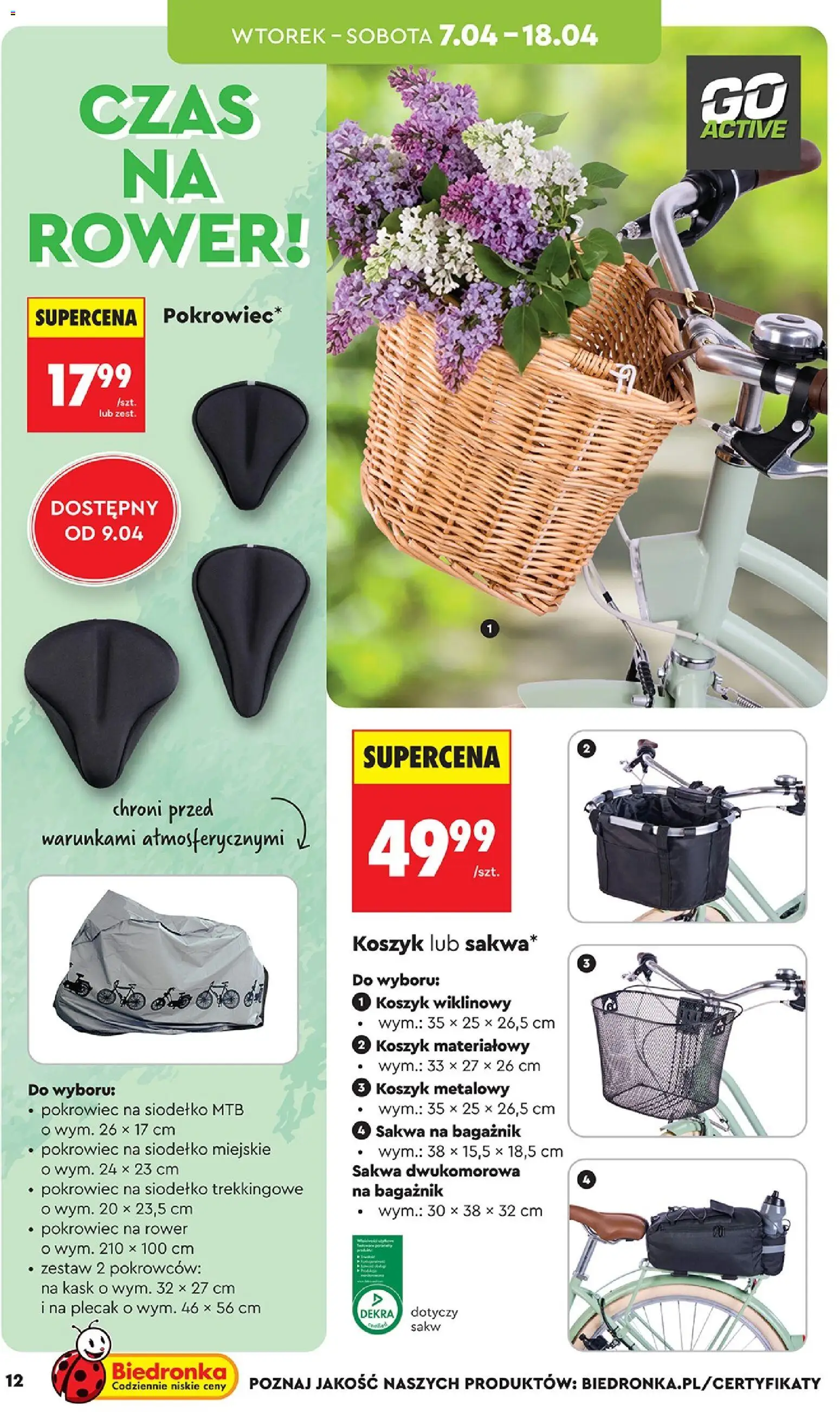 Biedronka gazetka - Hity i inspiracje od 07.04.2026 | Strona: 12 | Produkty: Plecak, Rower