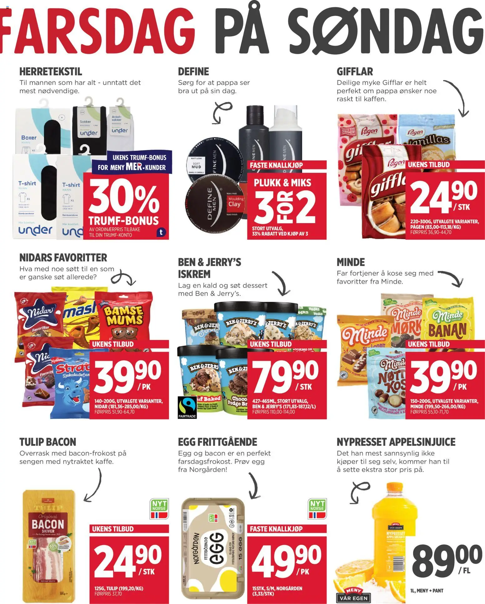 {H1} | Side: 5 | Produkter: Boxer, Egg, Iskrem, Tape