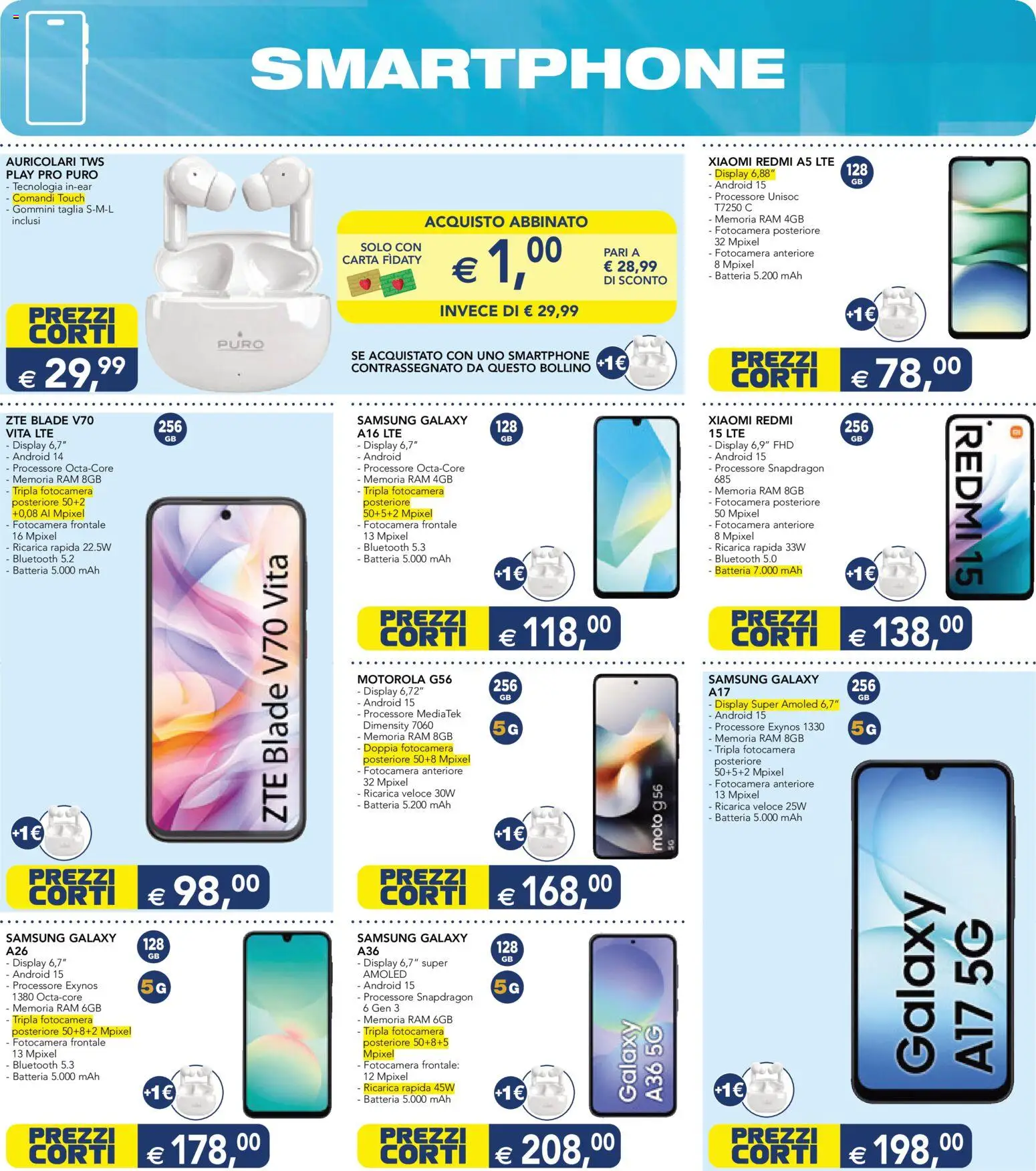 Volantino Esselunga S del 01.12.2025 | Pagina: 2 | Prodotti: Auricolari, Samsung Galaxy, Fotocamera, Batteria