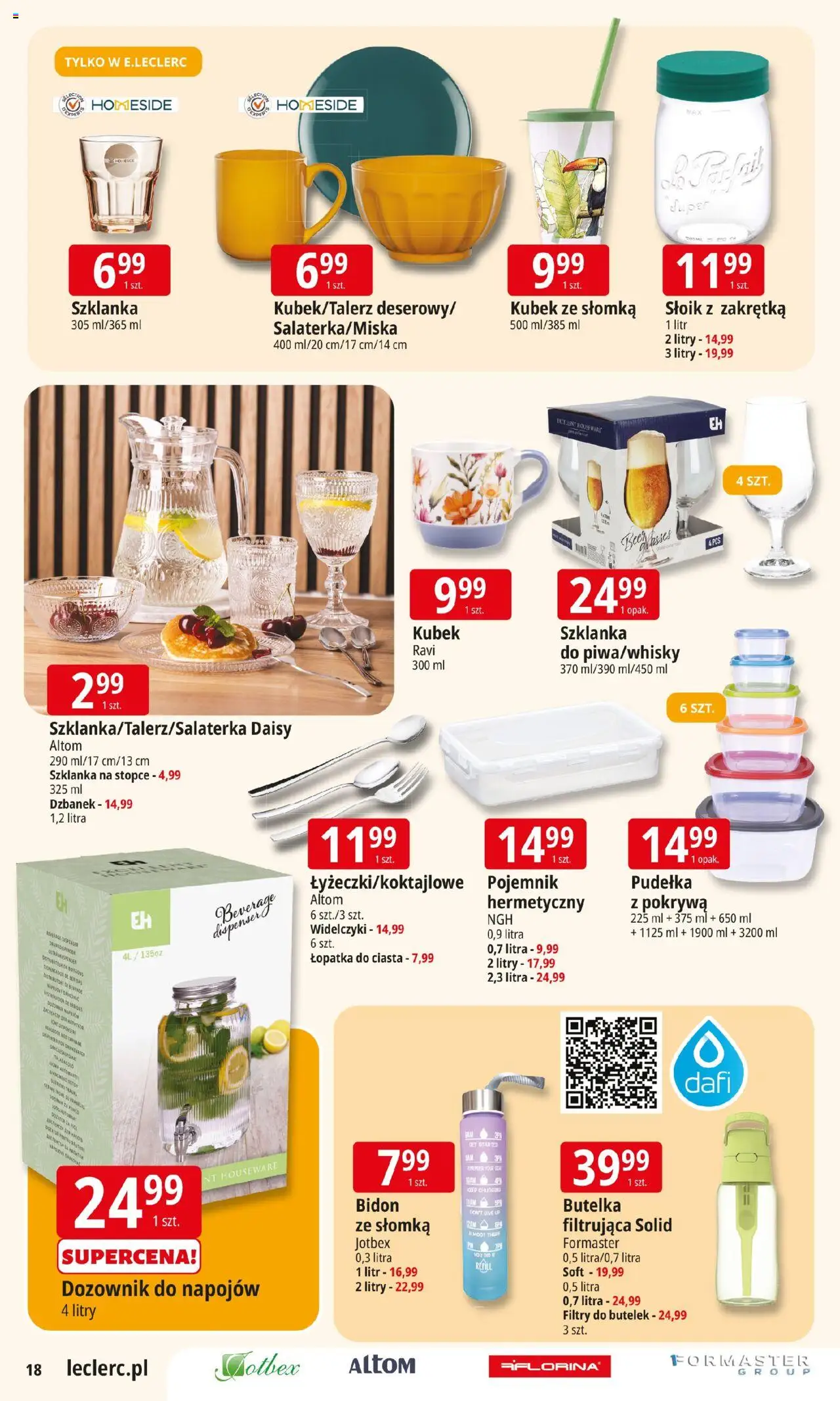 E.Leclerc Gazetka - Kłodzko od 22.07.2025 | Strona: 18 | Produkty: Szklanka, Dzbanek