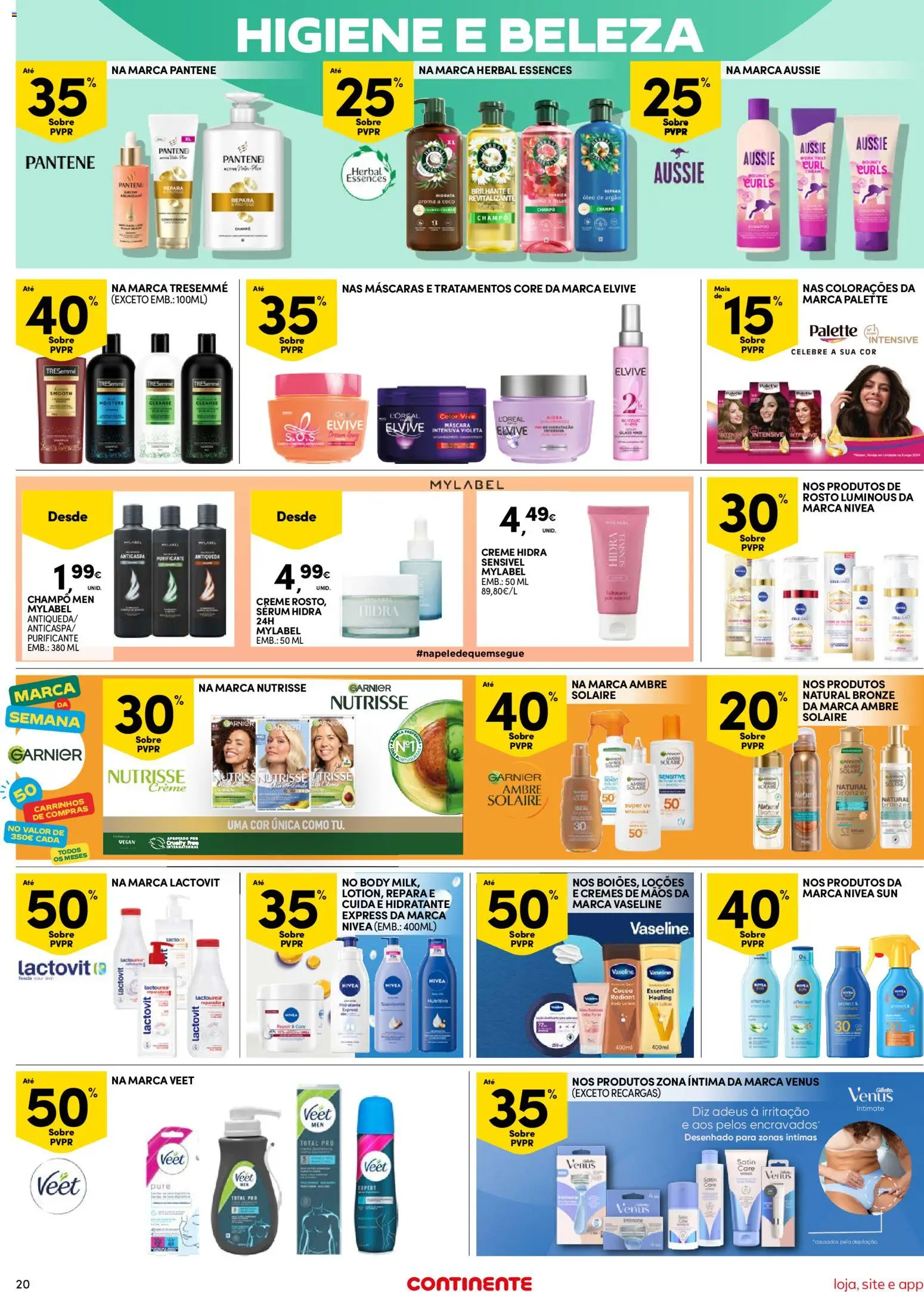 Continente Semanal Continente Bom Dia │ válido de 07.04.2026 | Página: 20 | Produtos: Bronzer, Sérum, Óleo, Creme