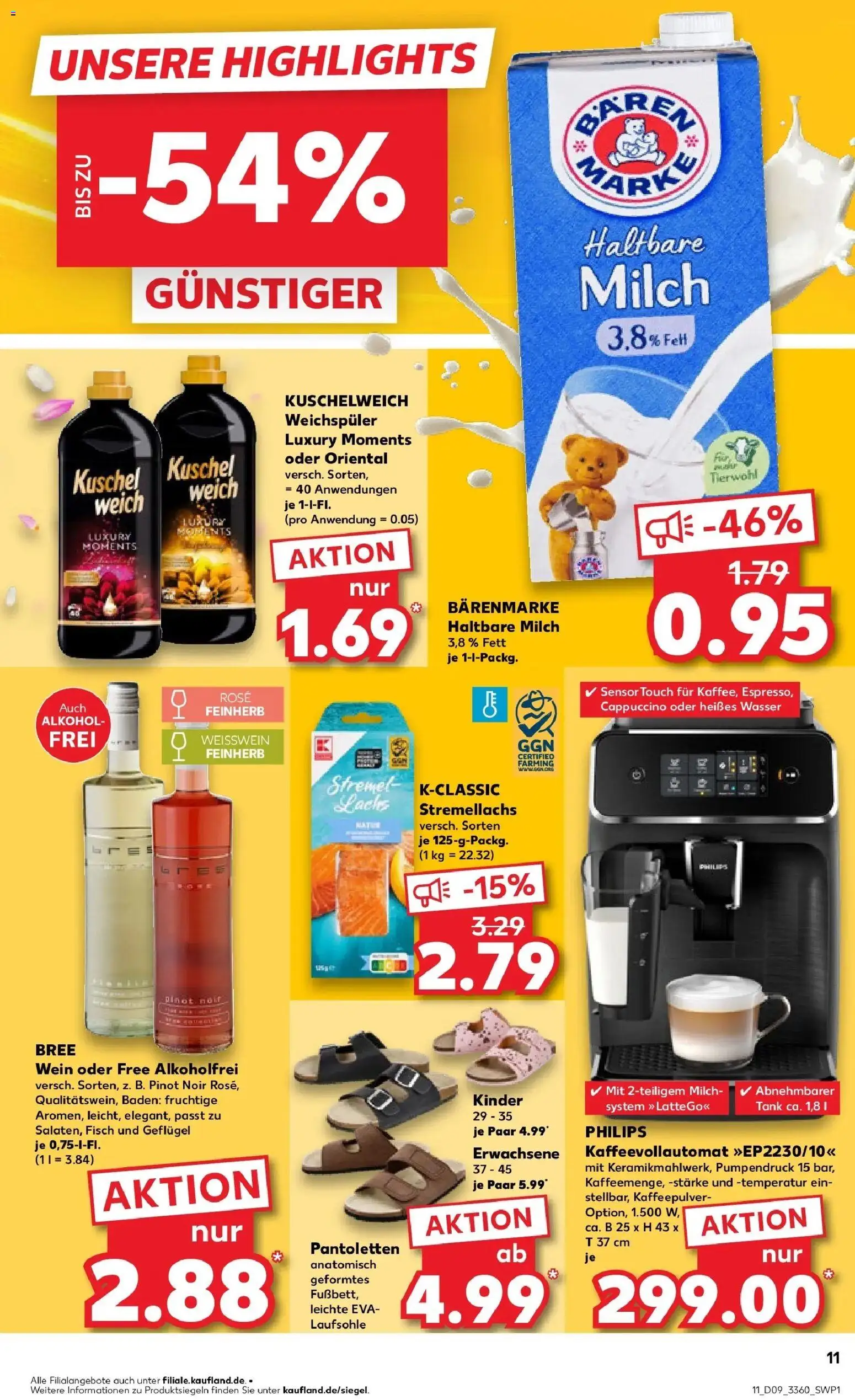 Kaufland prospekt Großröhrsdorf	 – gültig ab 26.02.2026 | Seite: 11 | Produkte: Haltbare milch, Lachs, Weichspüler, Kaffeevollautomat