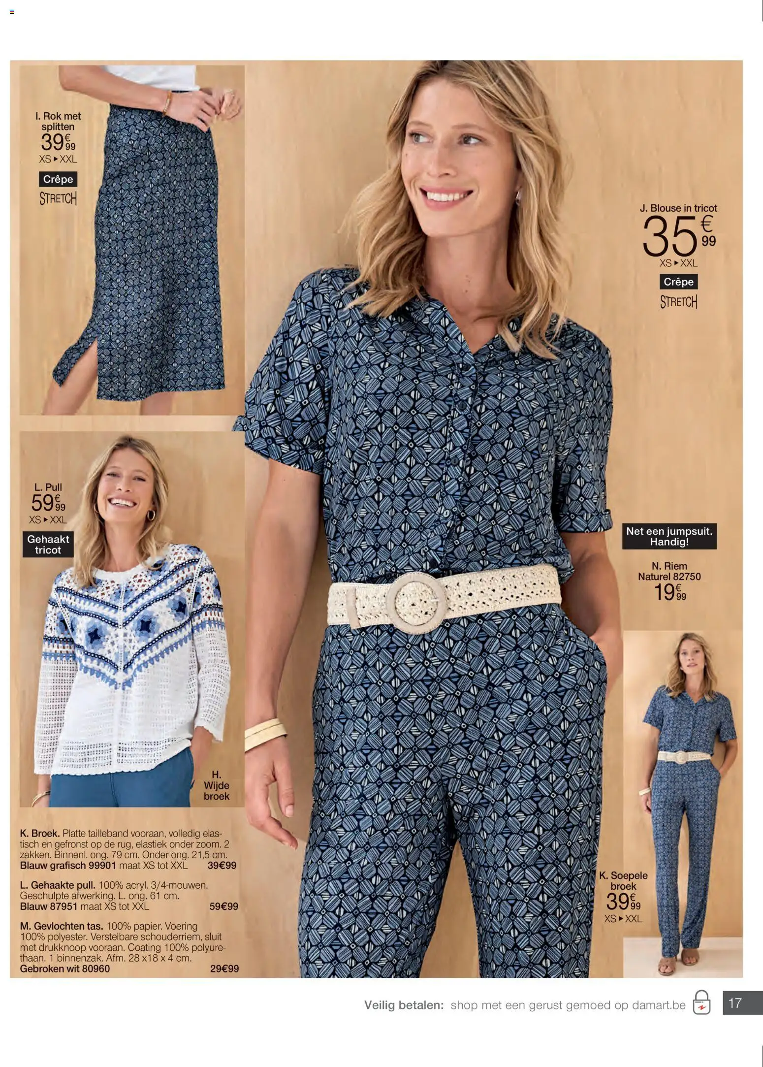 {H1} | Pagina: 17 | Producten: Riem, Elastiek, Blouse, Broek
