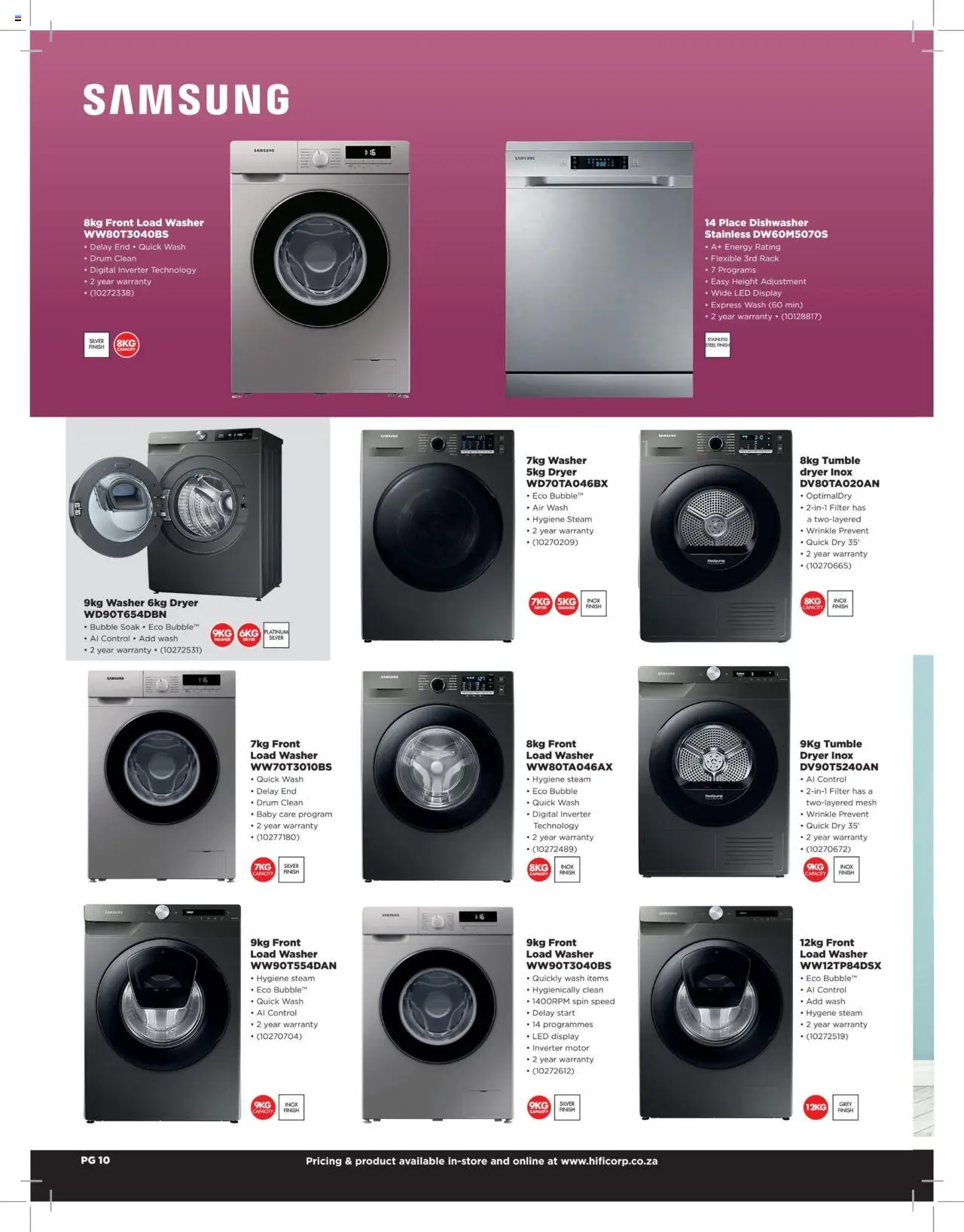 New HiFi Corp catalogue – valid from 12.02.2024 | Page: 10 | Products: Dryer, Dishwasher
