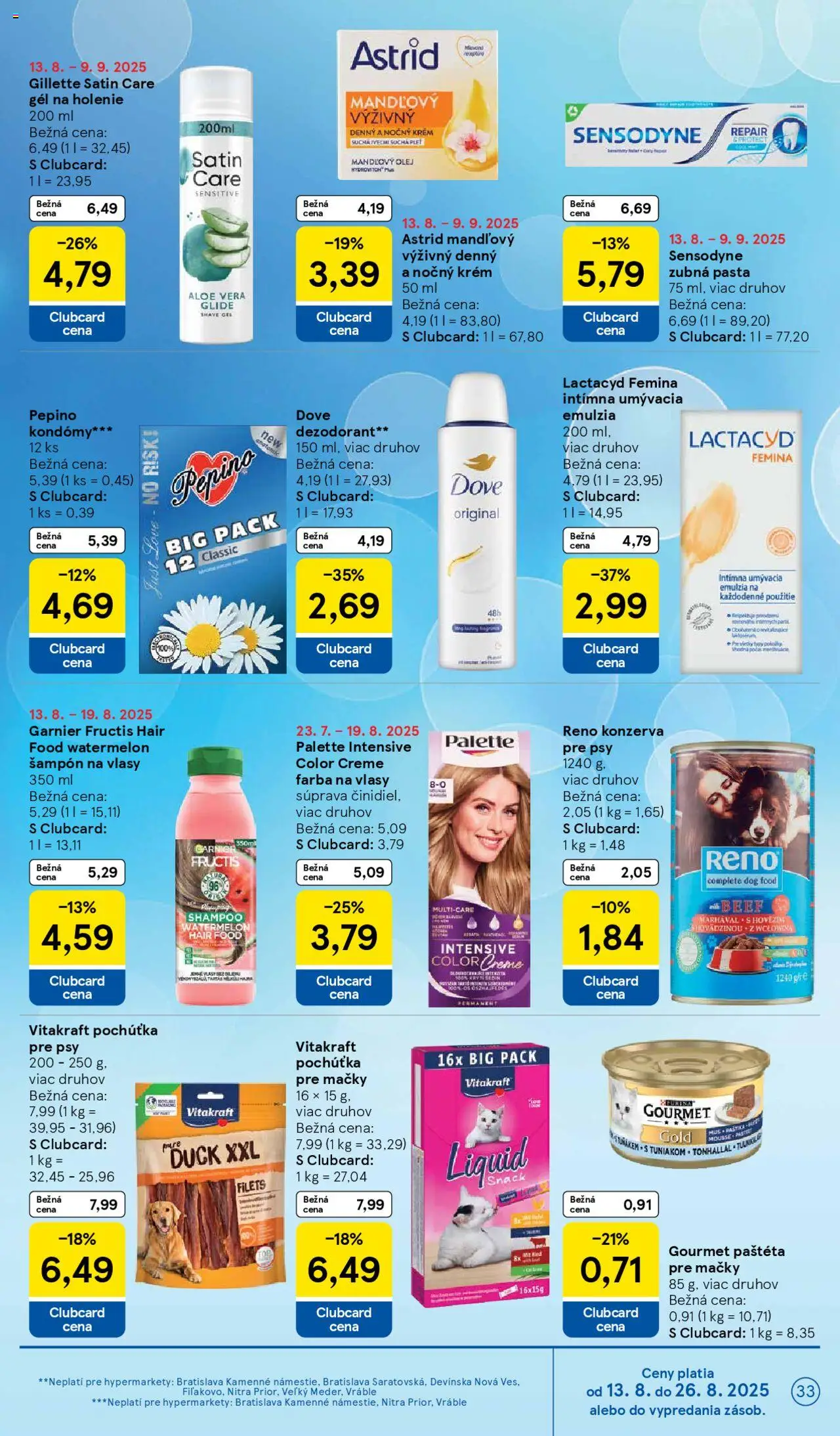 Tesco Hypermarket - leták │ platný od 13.08.2025 | Strana: 33 | Produkty: Olej, Farba na vlasy, Dezodorant, Zubná pasta