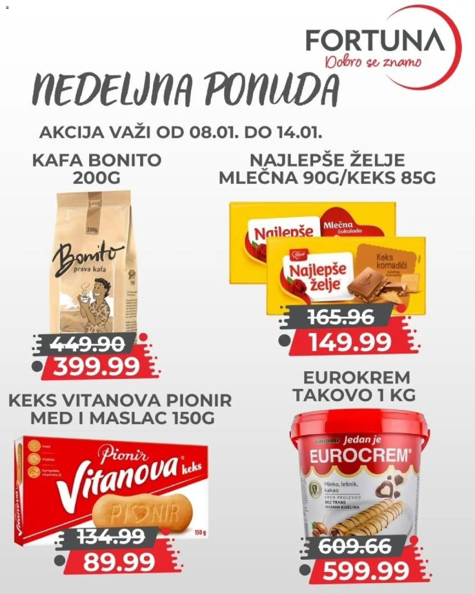 Fortuna Market katalog - važi od 08.01.2026 | Strana: 7 | Proizvode: Keks, Kafa, Med, Mlečna čokolada