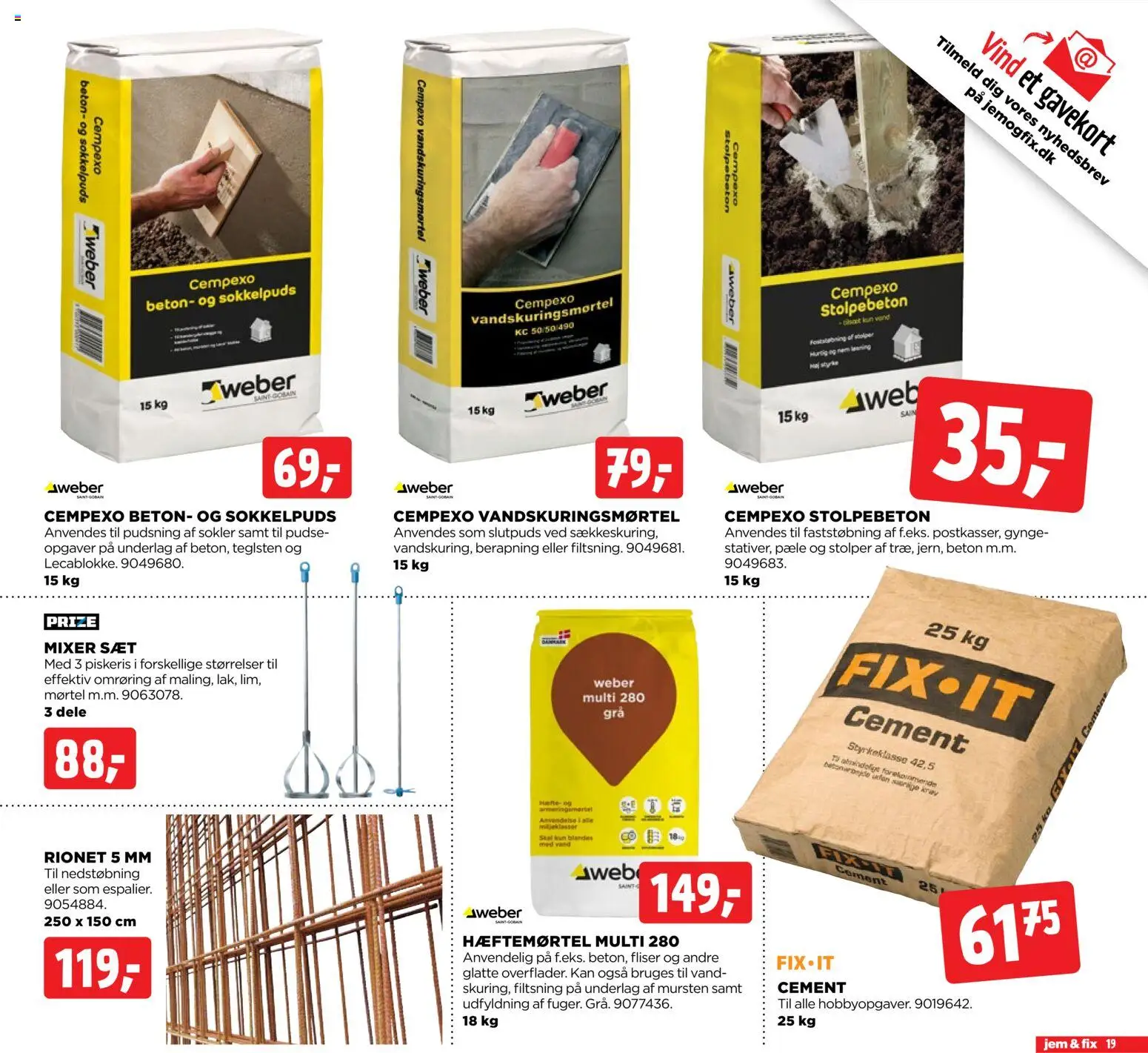 Jem & fix tilbudsavis – gyldig fra 02.11.2025 | Side: 19 | Produkter: Søm, Mørtel, Mixer, Piskeris