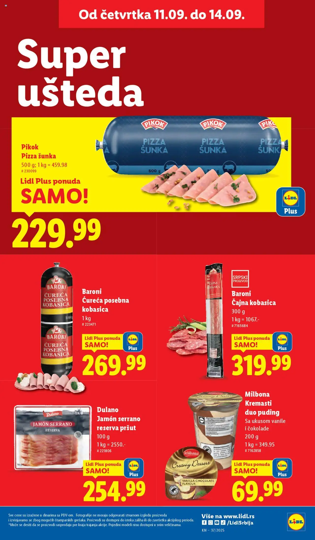 Lidl katalog - važi od 11.09.2025 | Strana: 9 | Proizvode: Pršut, Puding, Šunka, Kobasica