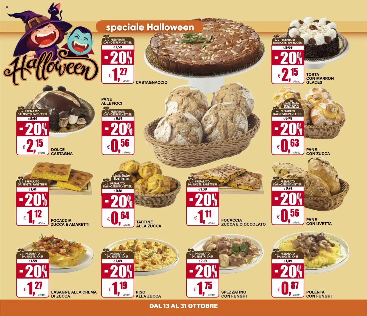 Volantino Il Gigante del 13.10.2025 | Pagina: 26 | Prodotti: Focaccia, Funghi, Zucca, Torta