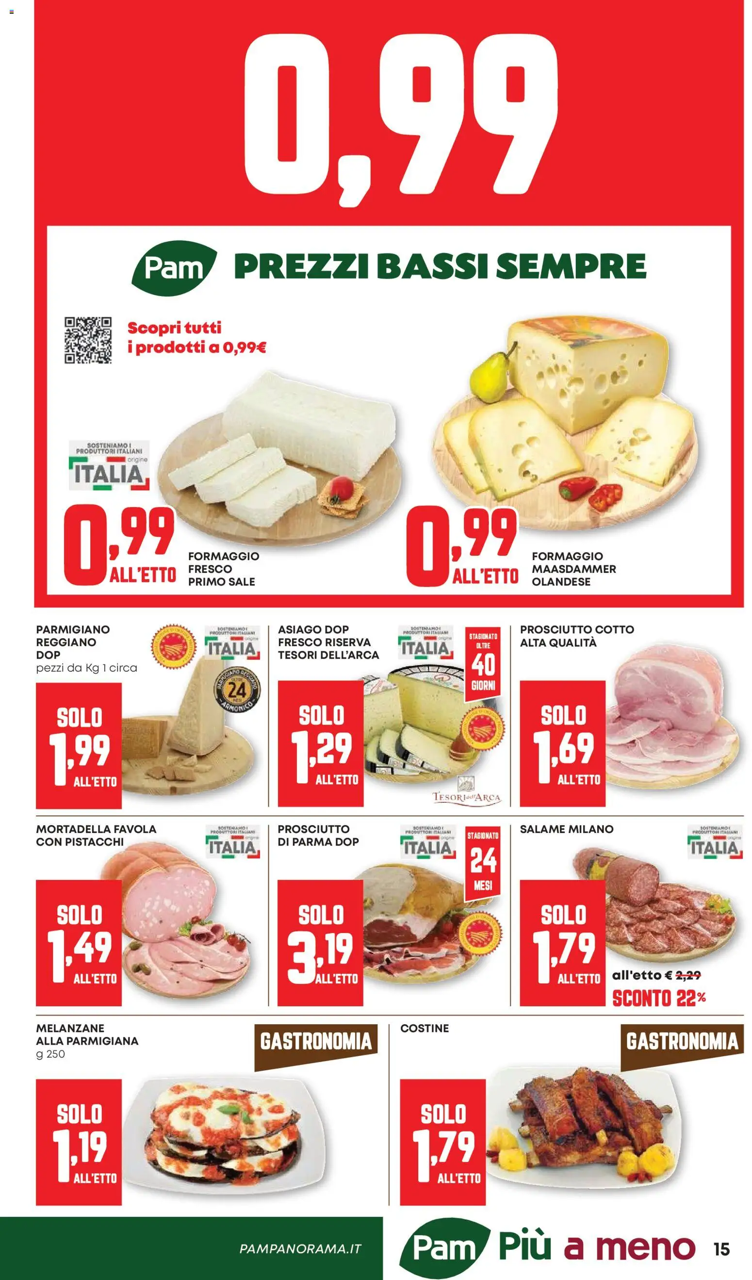 Volantino PAM del 07.04.2026 | Pagina: 15 | Prodotti: Salame, Mortadella, Pistacchi, Parmigiano