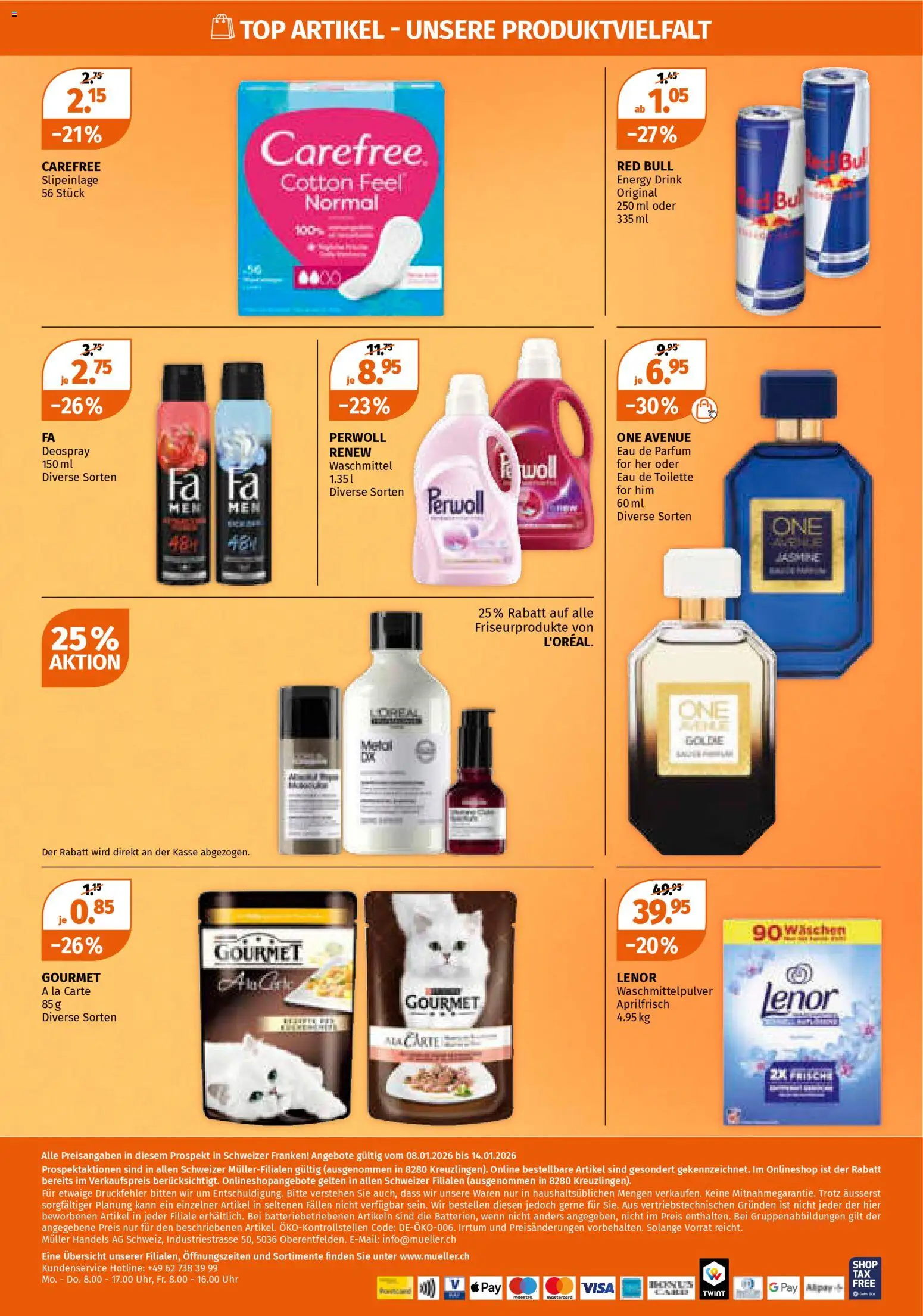 Müller Aktionen – gültig ab 08.01.2026 | Seite: 27 | Produkte: Deodorant, Waschmittel, Deospray, Top