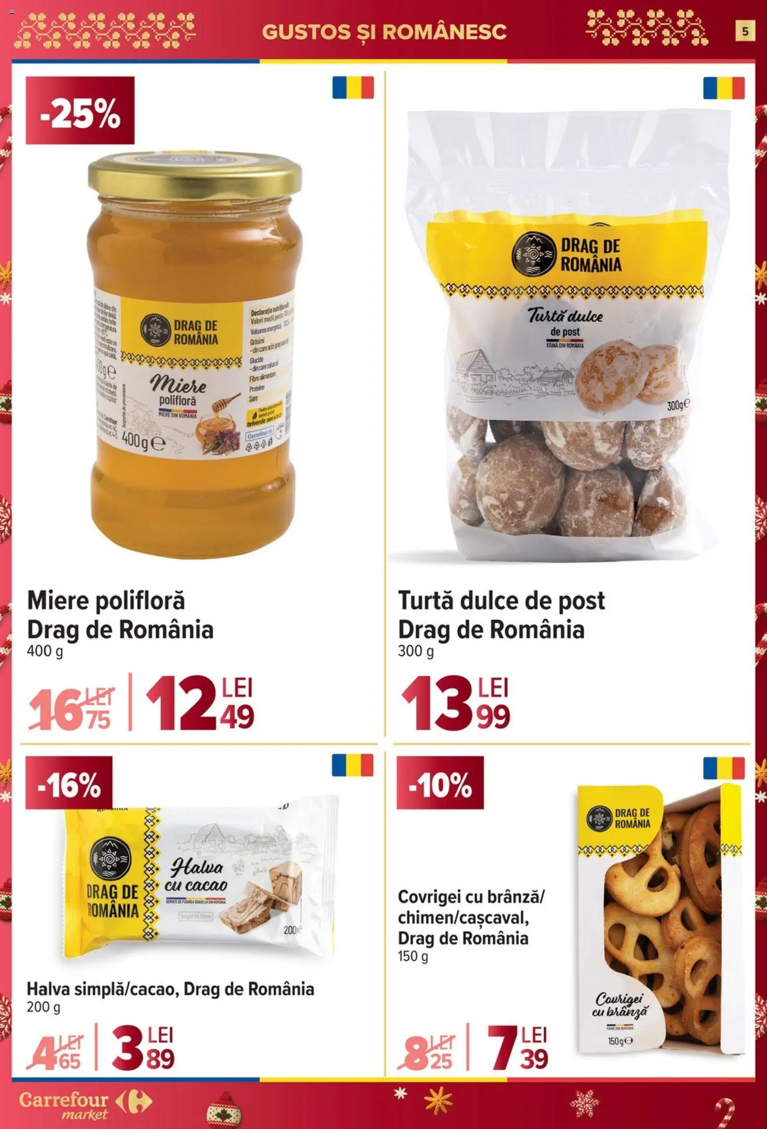 Noul catalog Carrefour – valabil de la 26.11.2025 | Pagină: 5 | Produse: Masaüstü kılıfı, Miere polifloră, Covrigei, Cacao