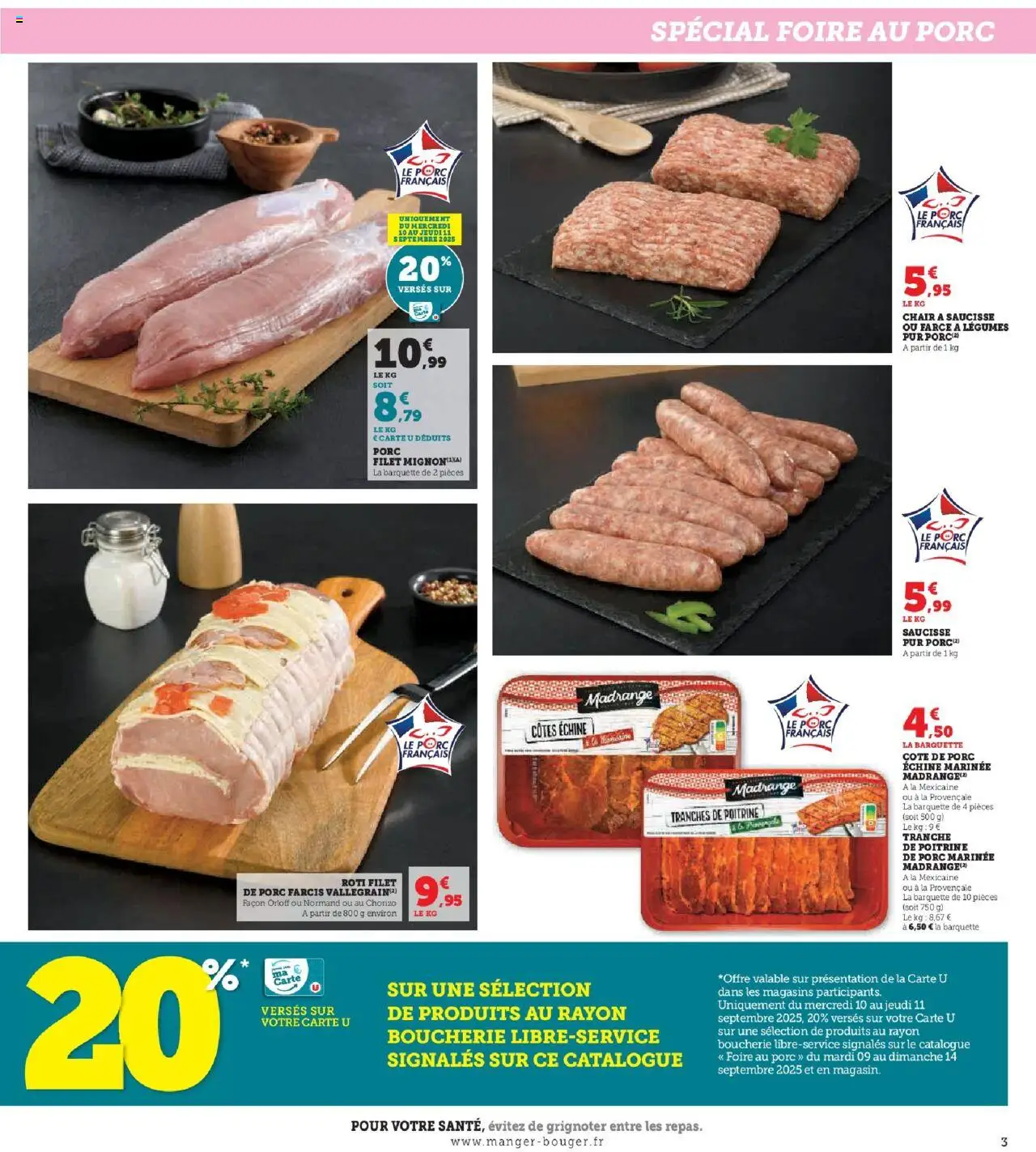  | Page: 3 | Produits: Poitrine de porc, Saucisse, Porc, Foire au porc