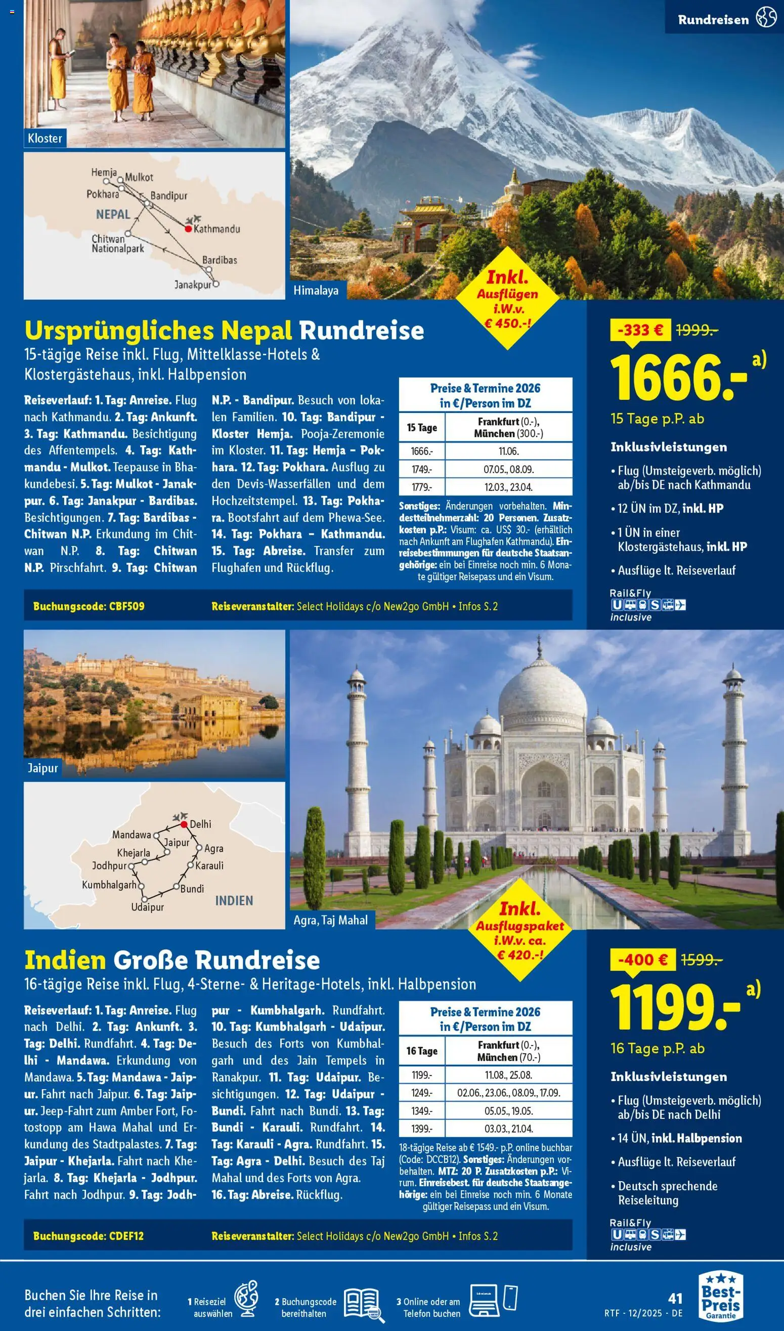 Lidl Reisen Dezember/Januar Reise-Highlights – gültig ab 12.12.2025 | Seite: 41 | Produkte: HP, Telefon