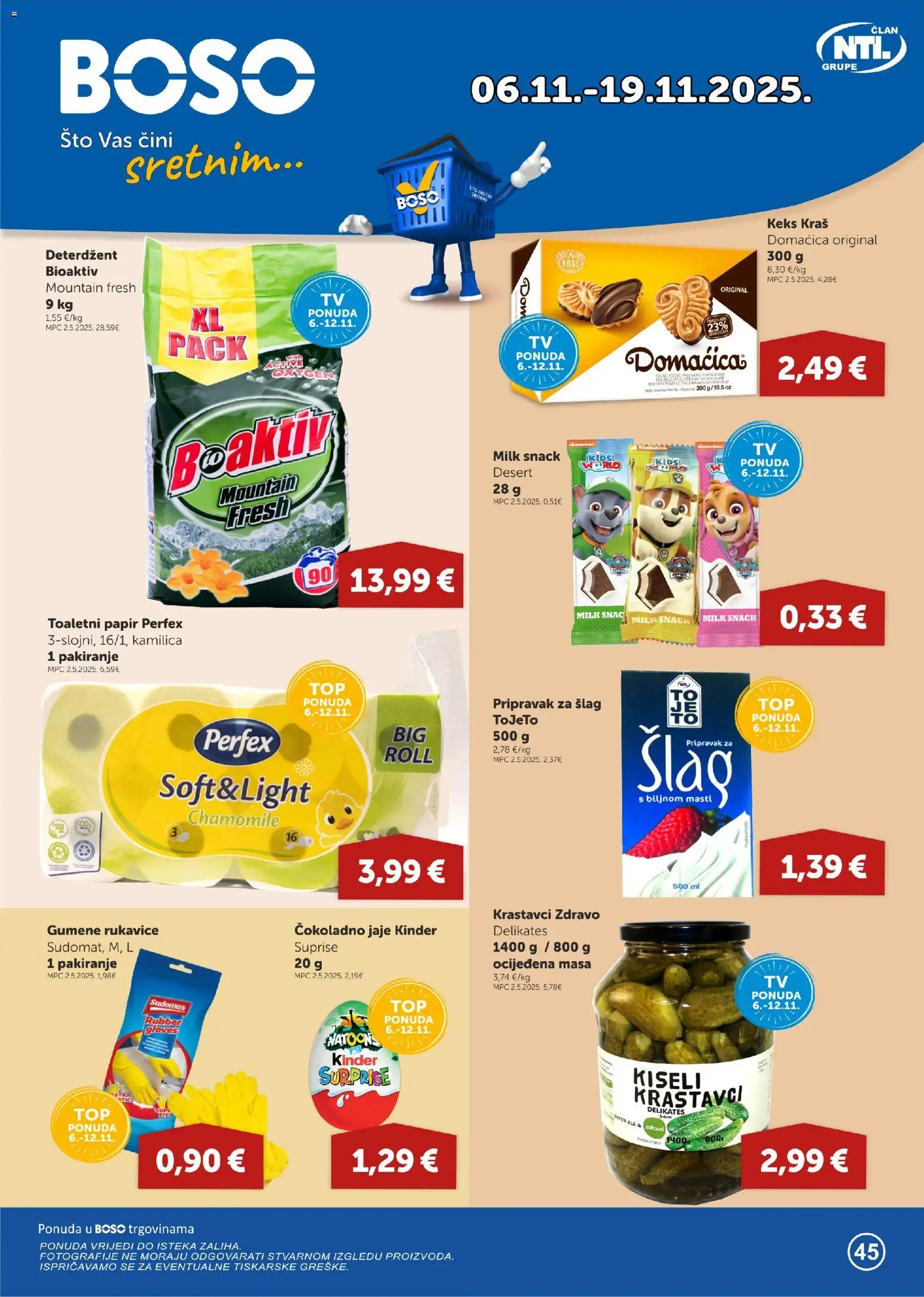 Boso katalog | vrijedi od 06.11.2025 | Stranica: 1 | Proizvodi: Deterdžent, Krastavci, Šlag, Kiseli krastavci