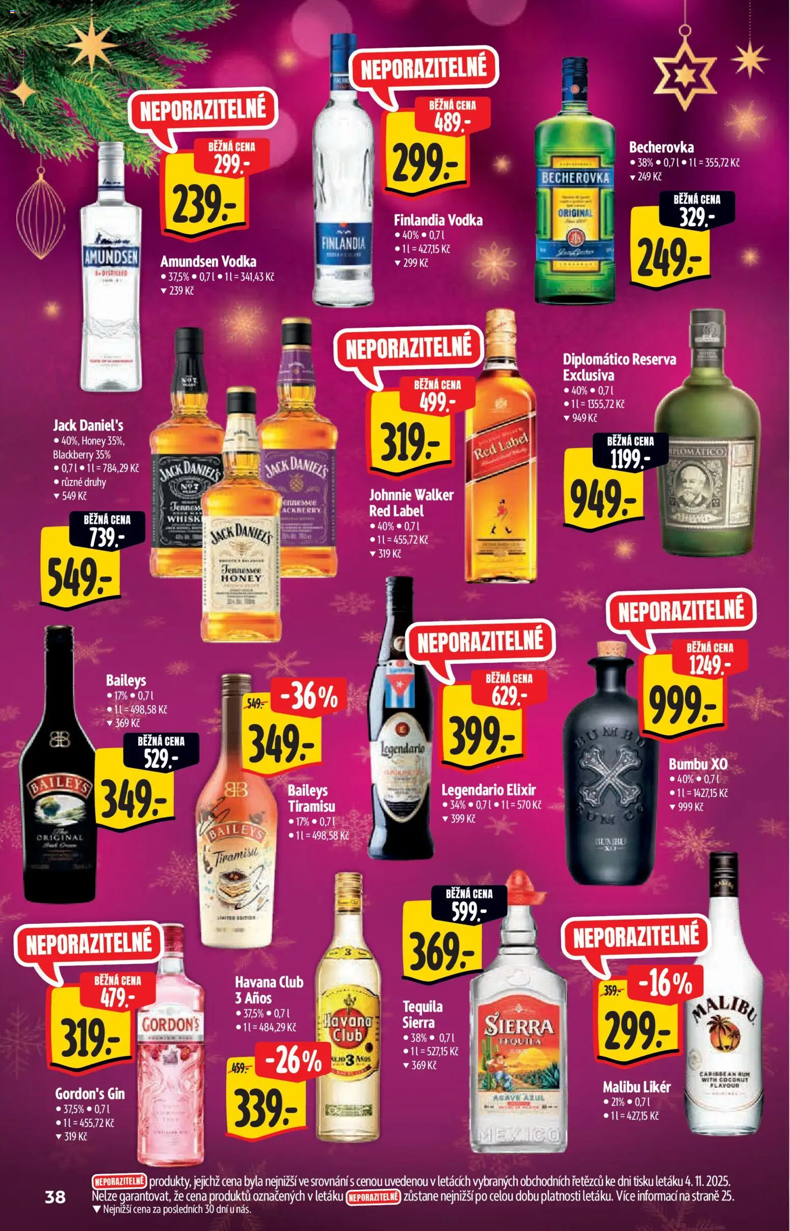 Albert katalog - Supermarket od 12.11.2025 | Strana: 38 | Produkty: Red Label, Likér, Tequila, Jack Daniel’s