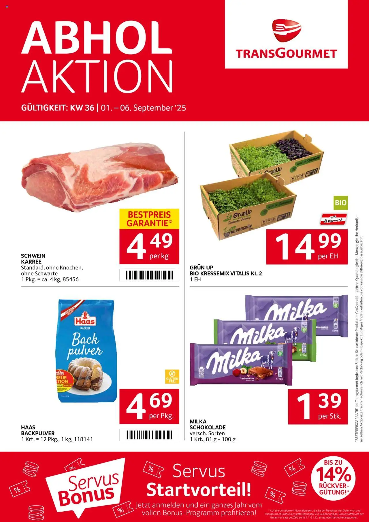 Transgourmet Flugblatt gültig ab 31.08.2025 | Seite: 1 | Produkte: Schokolade