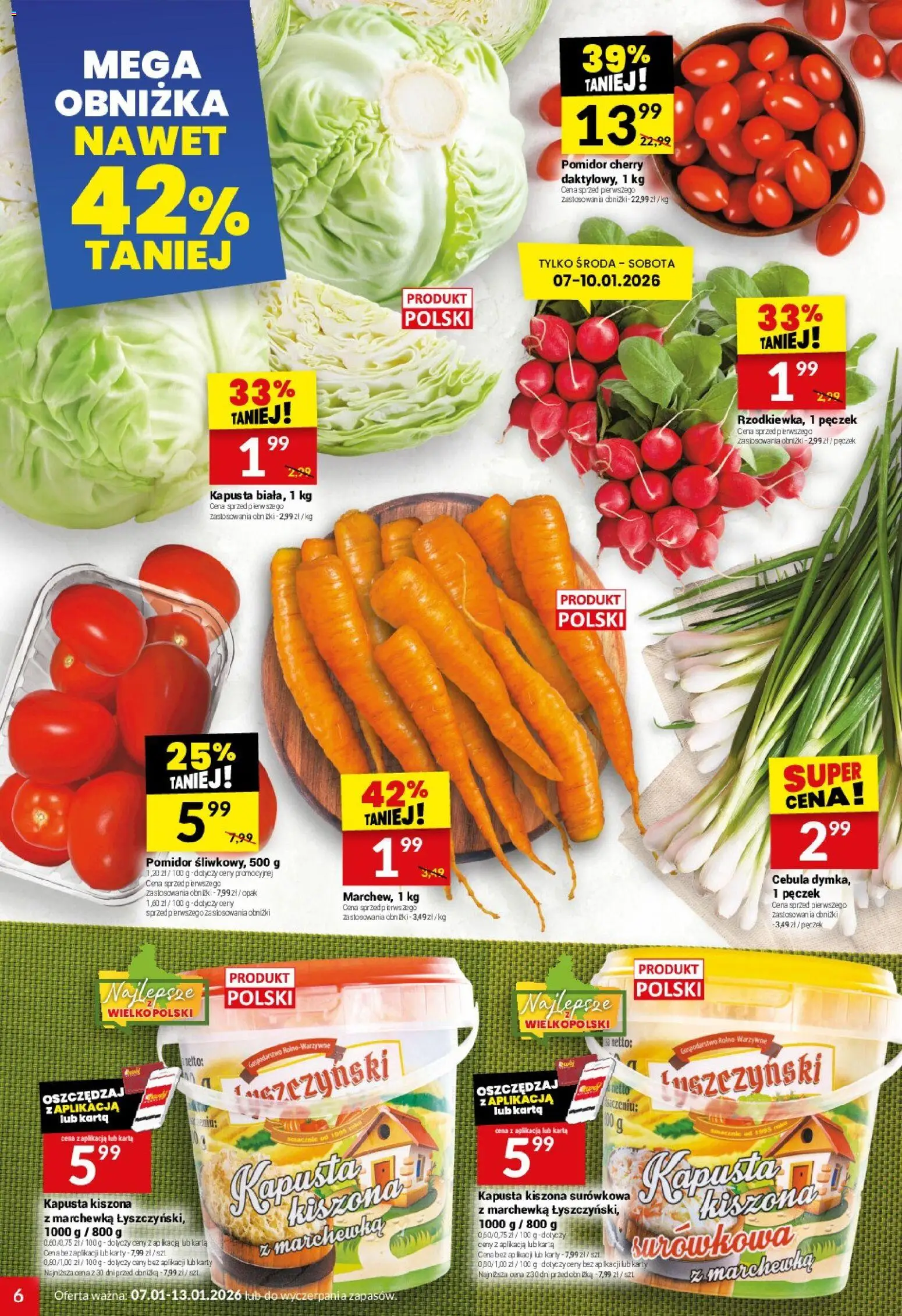 Twój Market Gazetka od 07.01.2026 | Strona: 6 | Produkty: Karta, Kapusta kiszona, Pomidor cherry, Marchewka