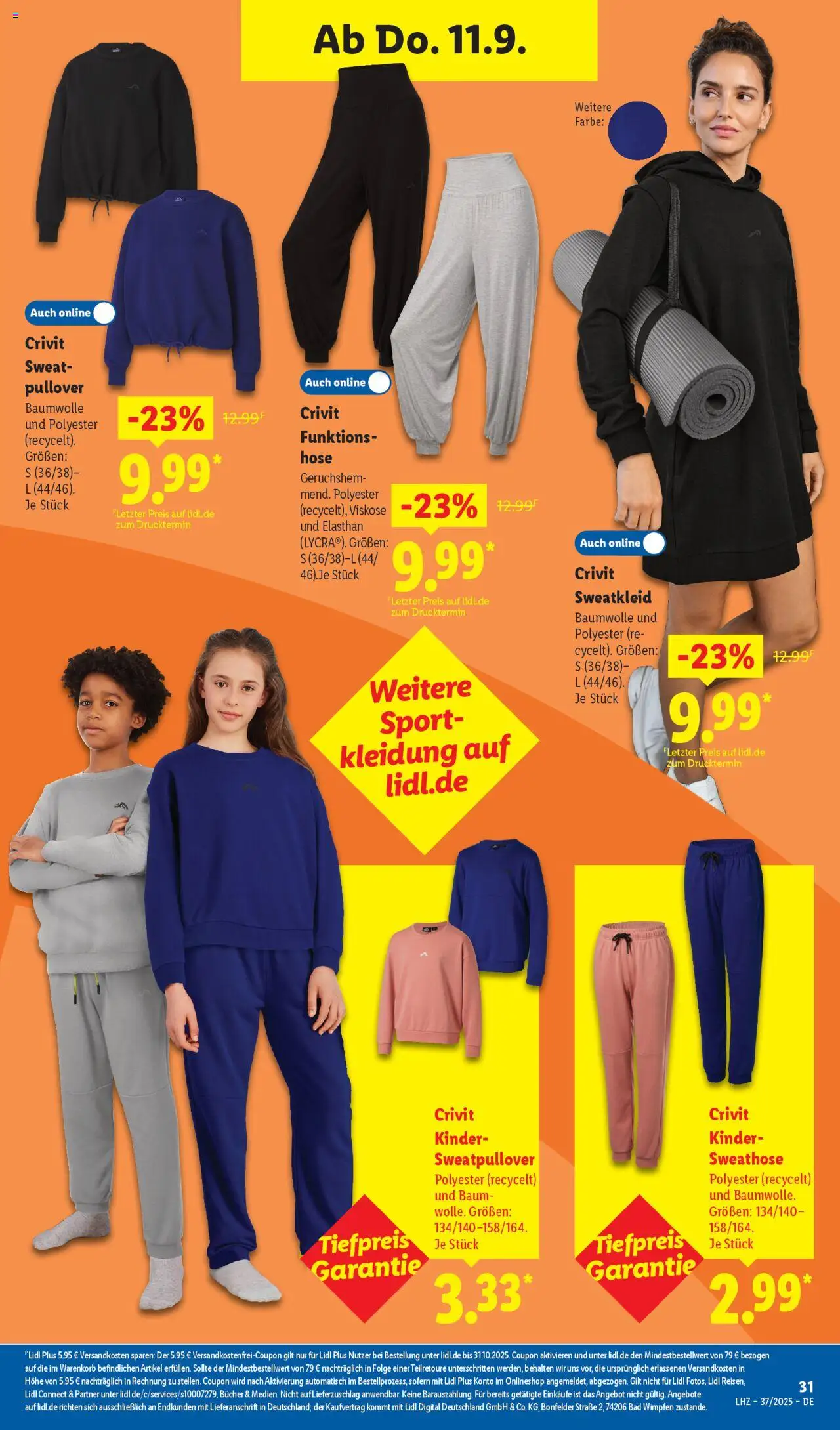 Lidl Prospekt Grimma	 - gültig ab dem 08.09.2025 | Seite: 29 | Produkte: Sweathose, Bad, Pullover, Hose