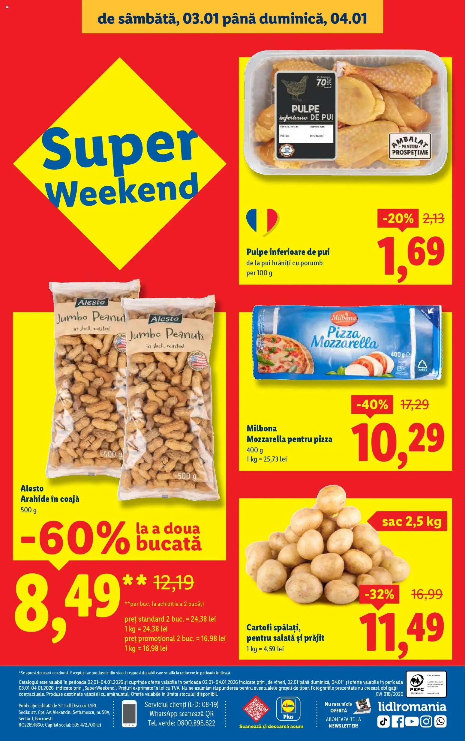 Noul catalog Lidl – valabil de la 02.01.2026 | Pagină: 38 | Produse: Hacıyatmaz Kedi Oyuncağı, Rață, Mozzarella, Pizza