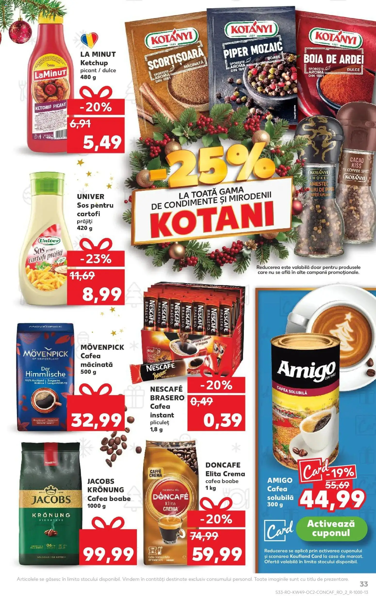 Noul catalog Kaufland – valabil de la 03.12.2025 | Pagină: 33 | Produse: Köpek çiti, Cremă, Cafea, Condimente