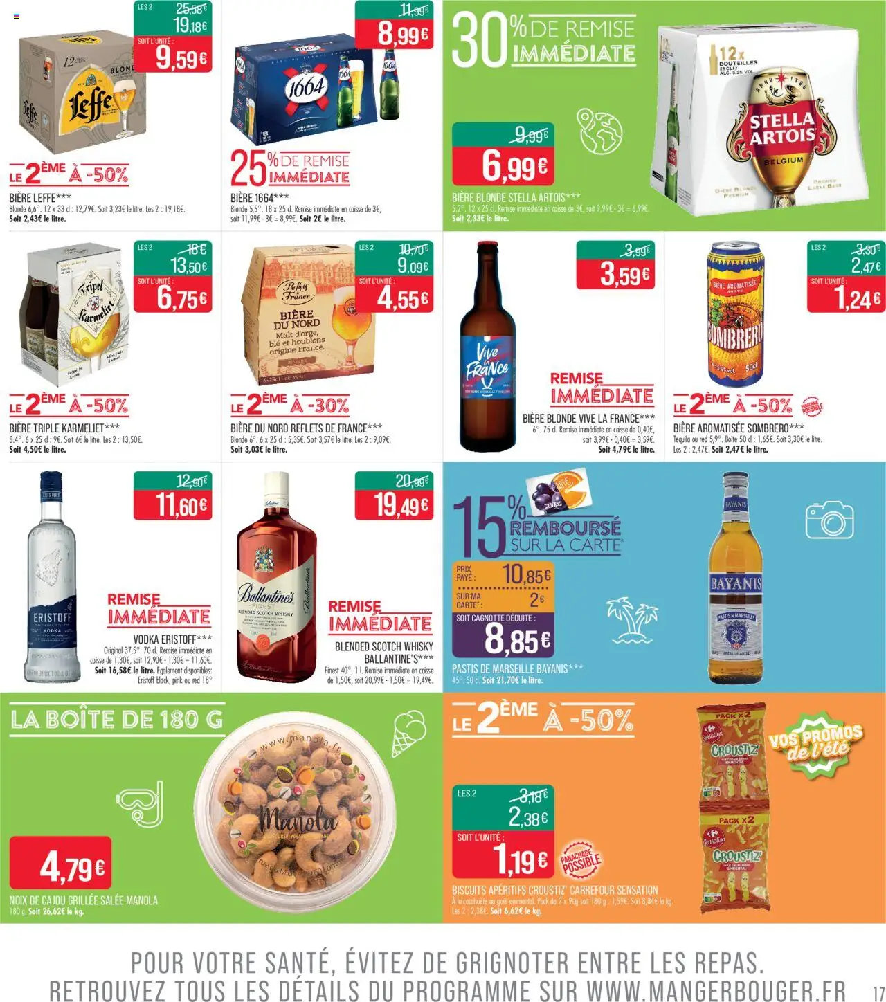  | Page: 17 | Produits: Whisky, Pastis, Noix de cajou, Bière