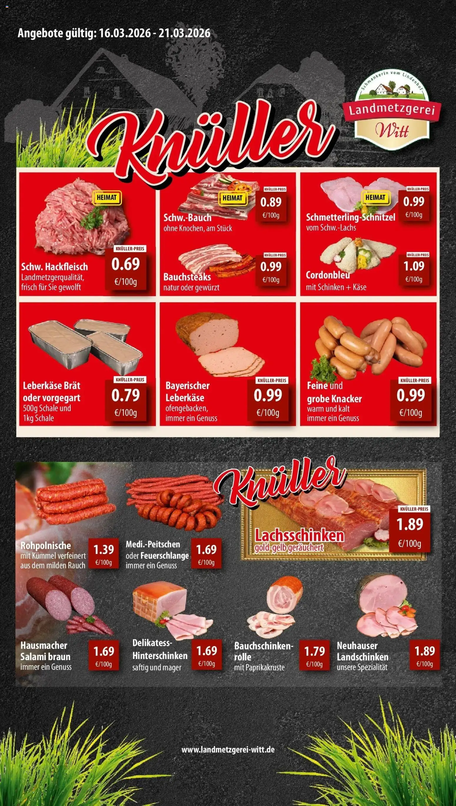 Rewe Prospekt Wiesau	 – gültig ab 15.03.2026 | Seite: 10 | Produkte: Salami, Schinken, Hackfleisch, Leberkase