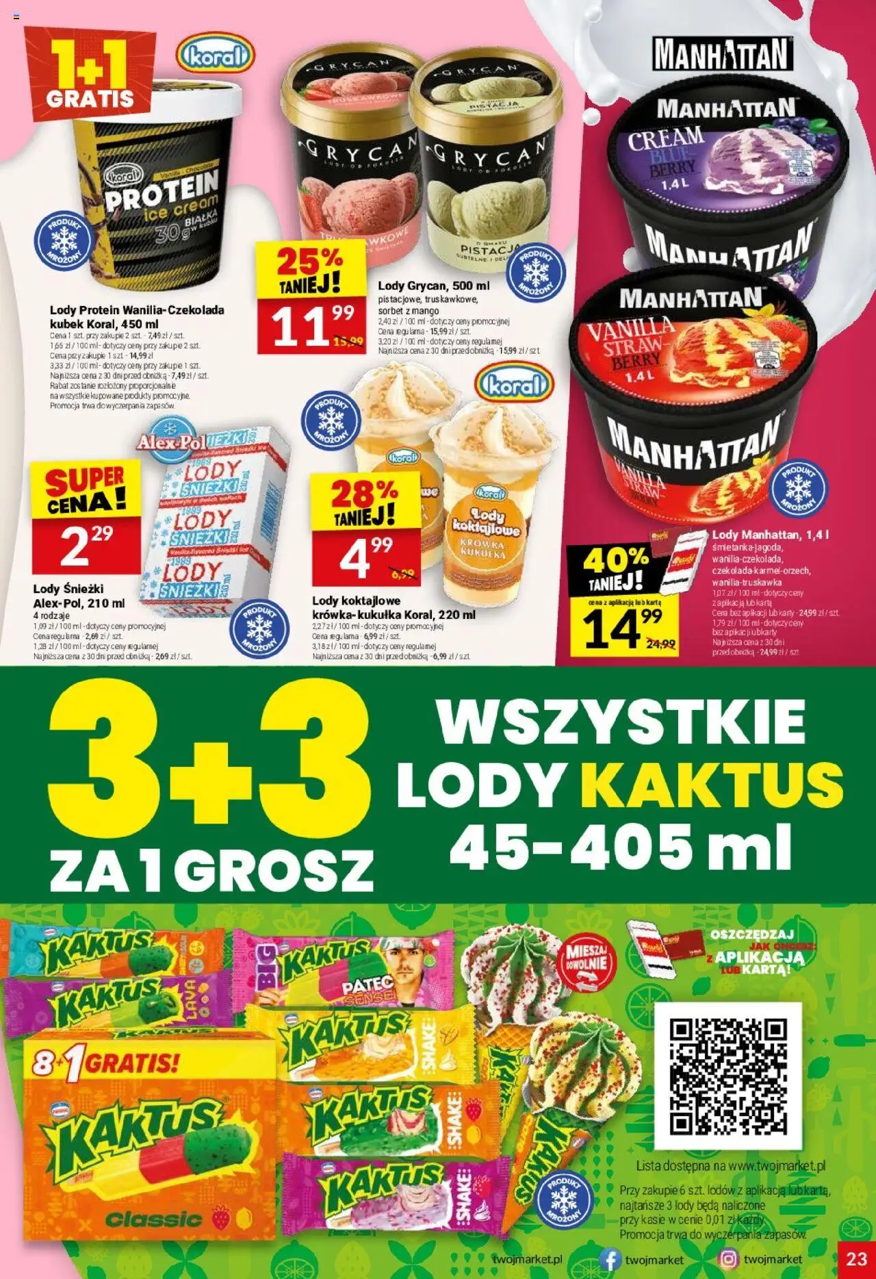 Twój Market Gazetka od 20.08.2025 | Strona: 23 | Produkty: Karta, Krowka, Sorbet, Lody