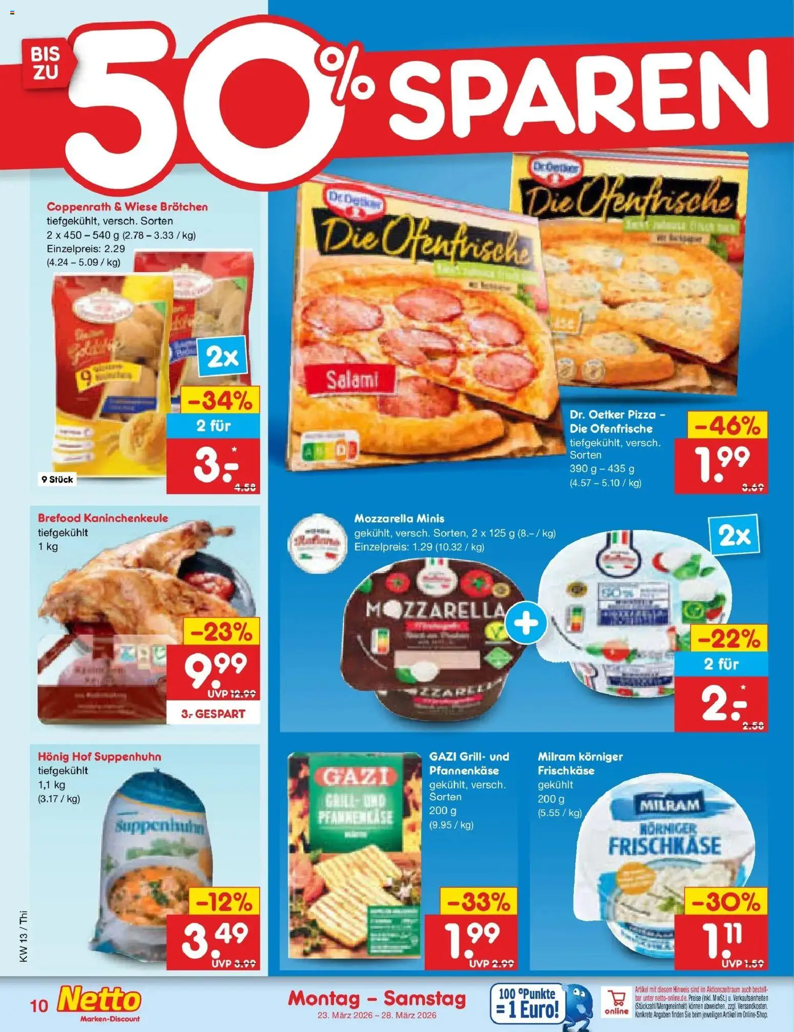 Netto Marken-Discount Prospekt Pirna	 – gültig ab 23.03.2026 | Seite: 10 | Produkte: Grill, Milram, Pizza, Frischkase
