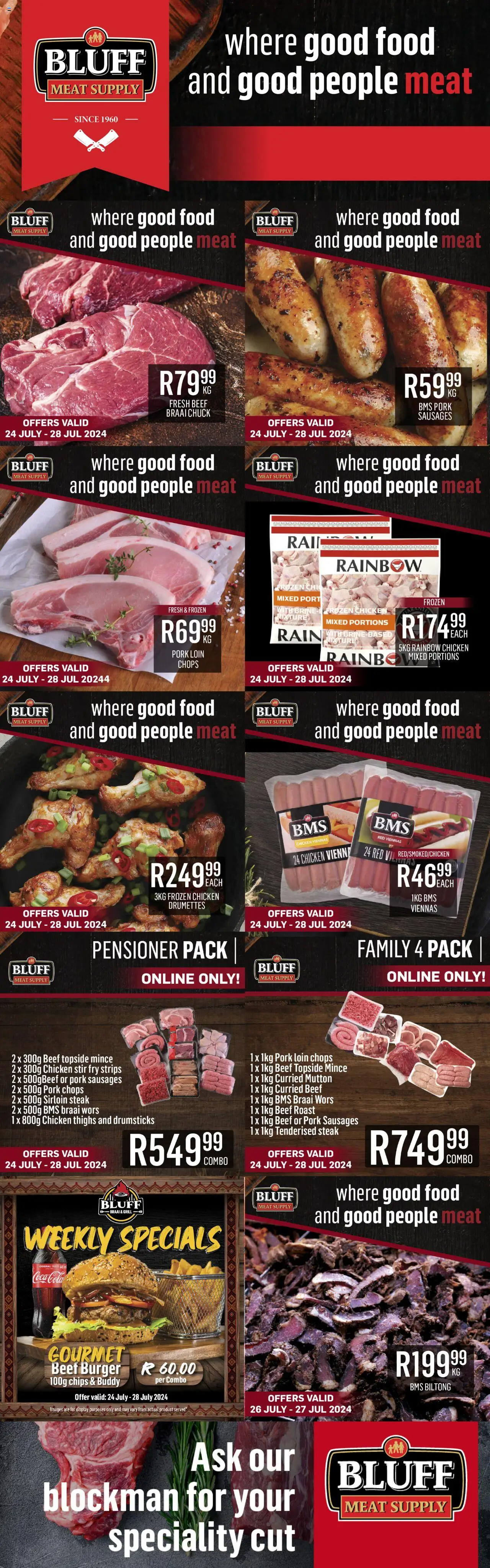 Bluff Meat Supply - Weekly Specials │ valid from 24.07.2024 | Page: 1 | Products: Grill, Chicken, Pork, Chips