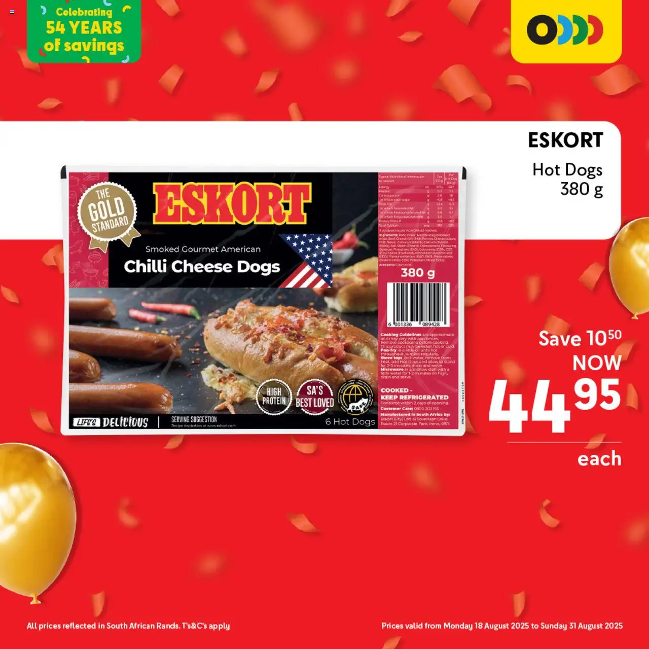 Makro After Party Frozen Food │ valid from 18.08.2025 | Page: 9 | Products: Detergente líquido, Microwave, Hot dogs, Water
