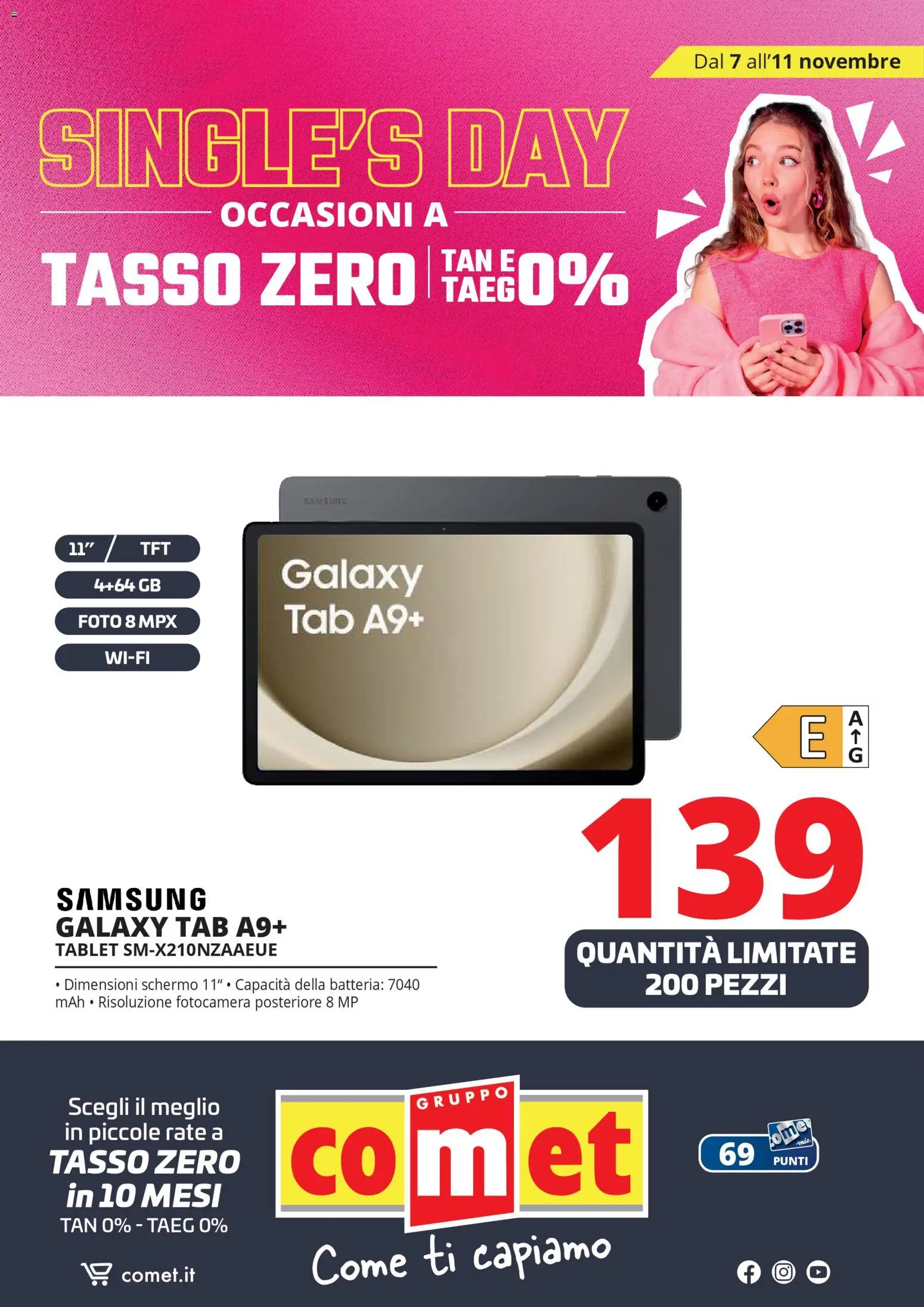 Volantino Comet del 07.11.2025 | Pagina: 20 | Prodotti: Schermo, Samsung Galaxy, Tablet, Fotocamera