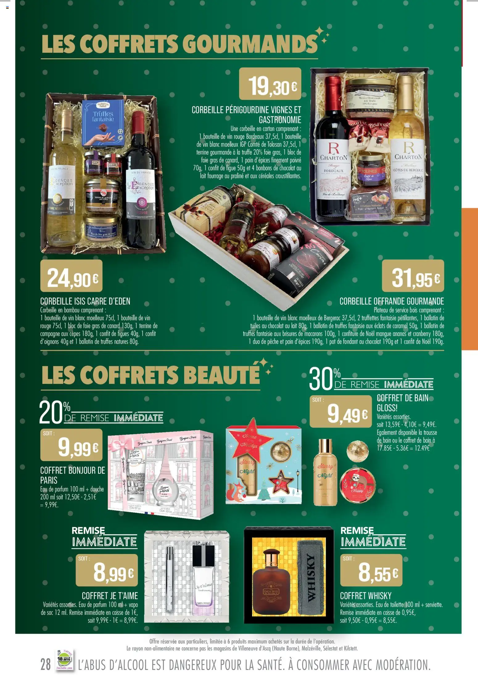 {H1} | Page: 28 | Produits: Plateau, Bloc de foie gras, Pain, Vin