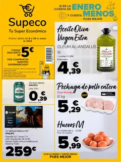 Vista previa Supeco folleto válido desde el 08.01.2026 | Página: 1 | Productos: Aceite, Cerveza, Aceite de oliva virgen extra, Σκουλαρίκι